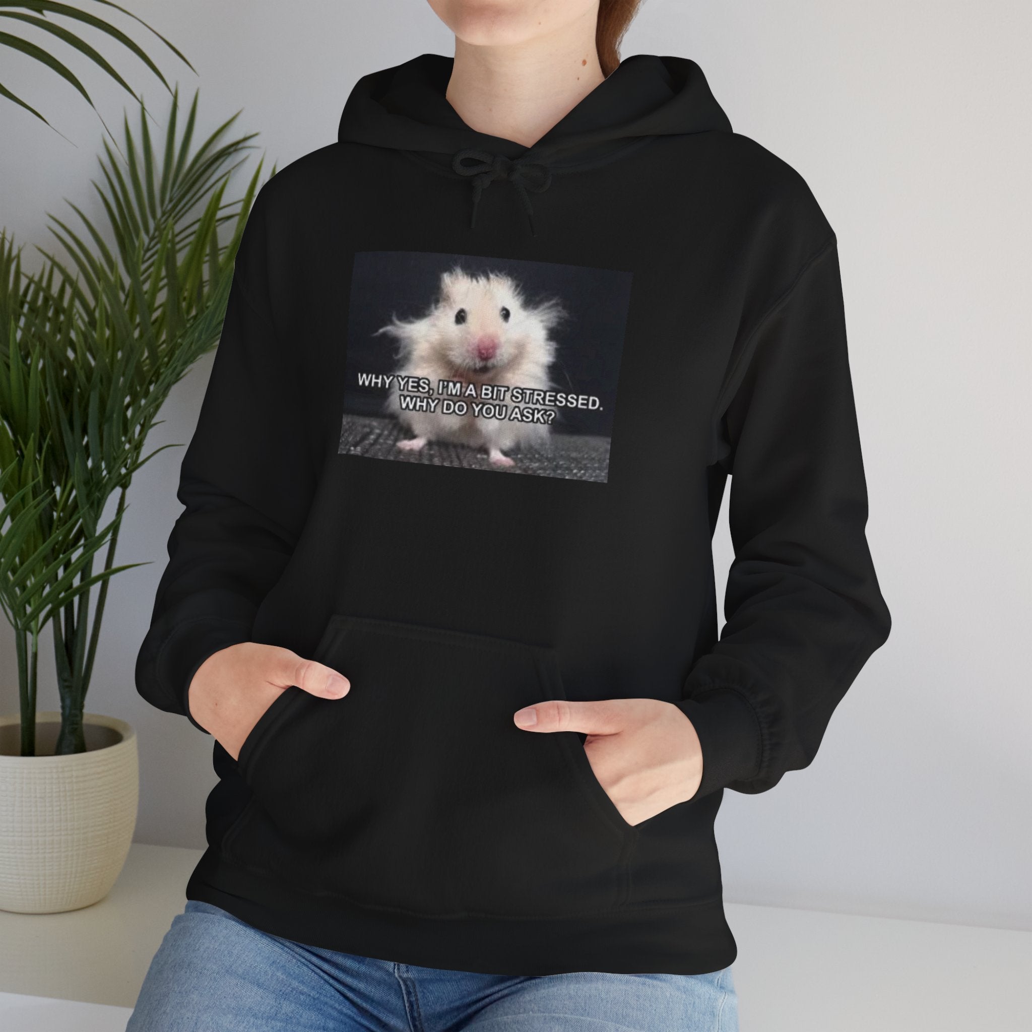 Hoodie — Cute Fluffy Hamster Graphic "Look Different" Pullover