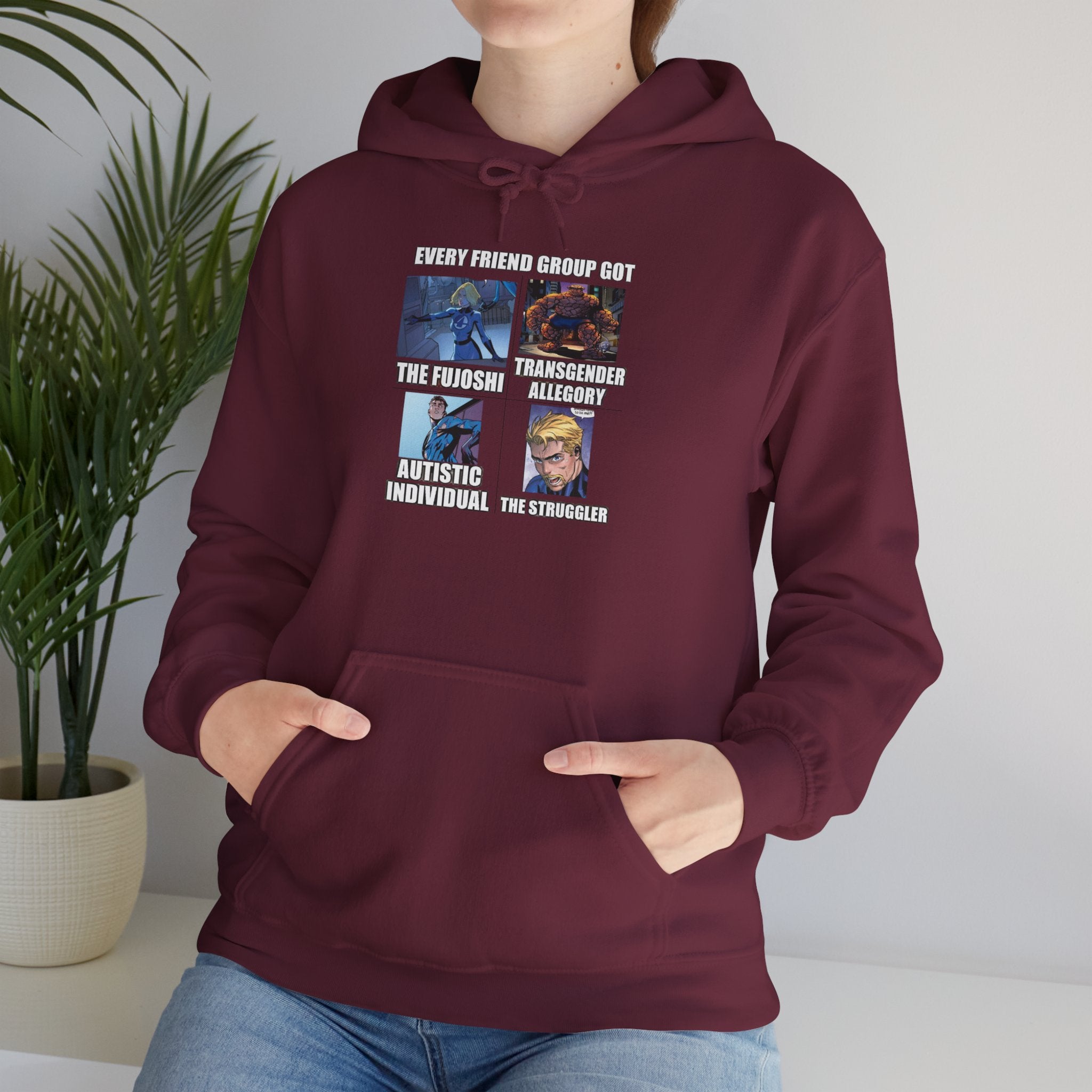 'Look Different' Graphic Hoodie — Vintage Collage Crewneck Sweatshirt