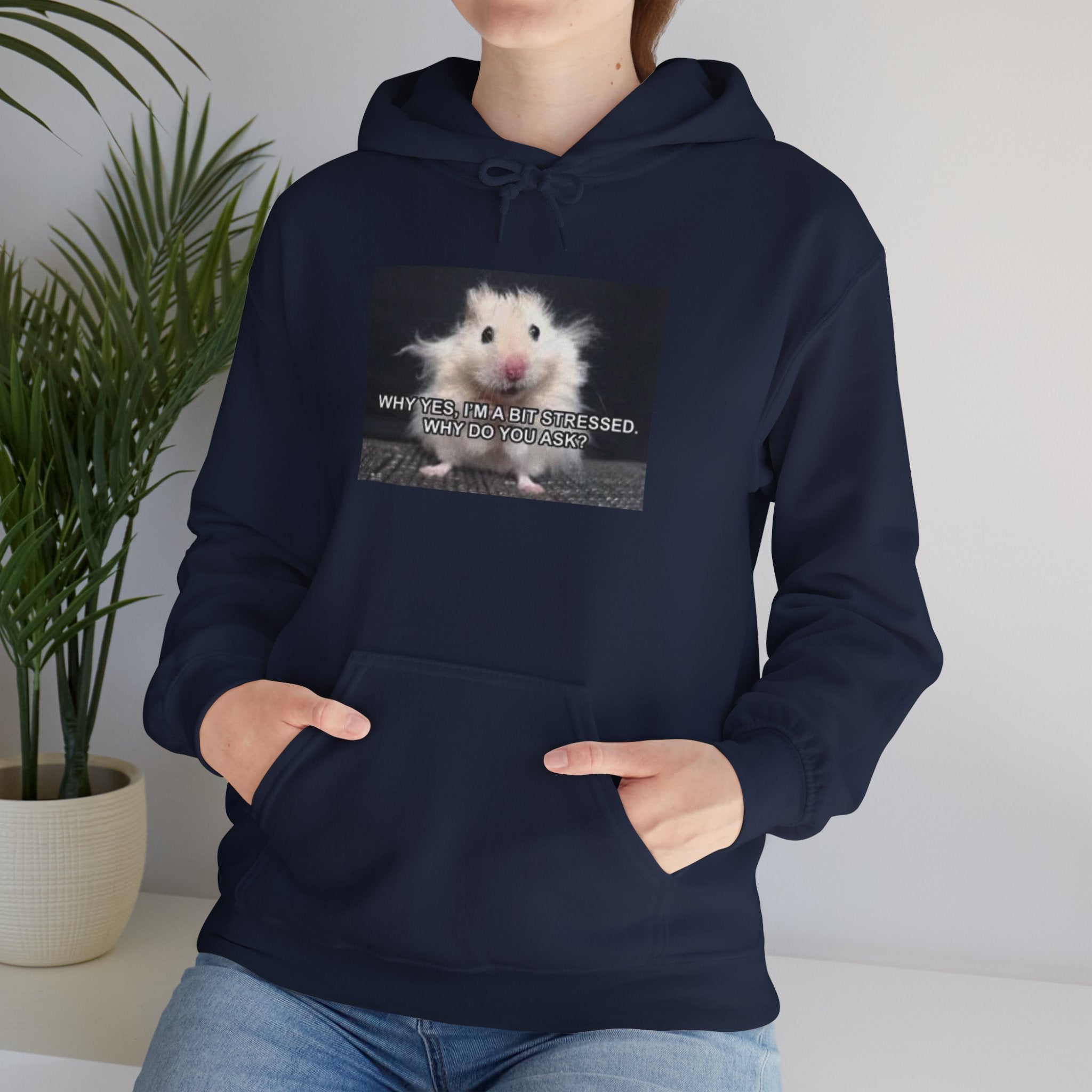Hoodie — Cute Fluffy Hamster Graphic "Look Different" Pullover