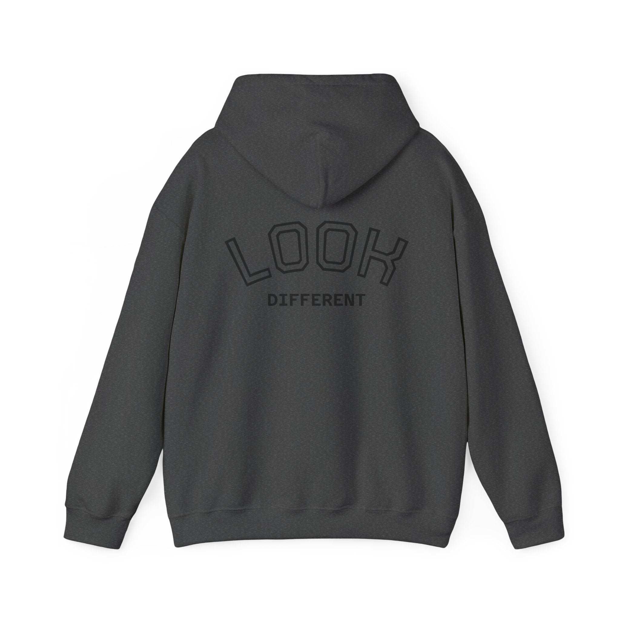 'Look Different' Graphic Hoodie — Vintage Collage Crewneck Sweatshirt