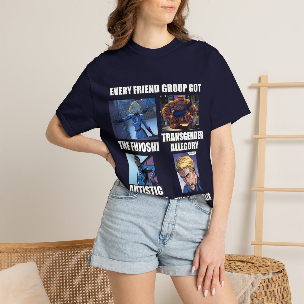 Meme Group-Character Graphic T-Shirt — "Every Friend Group Got" Front & "LOOK Different" Back