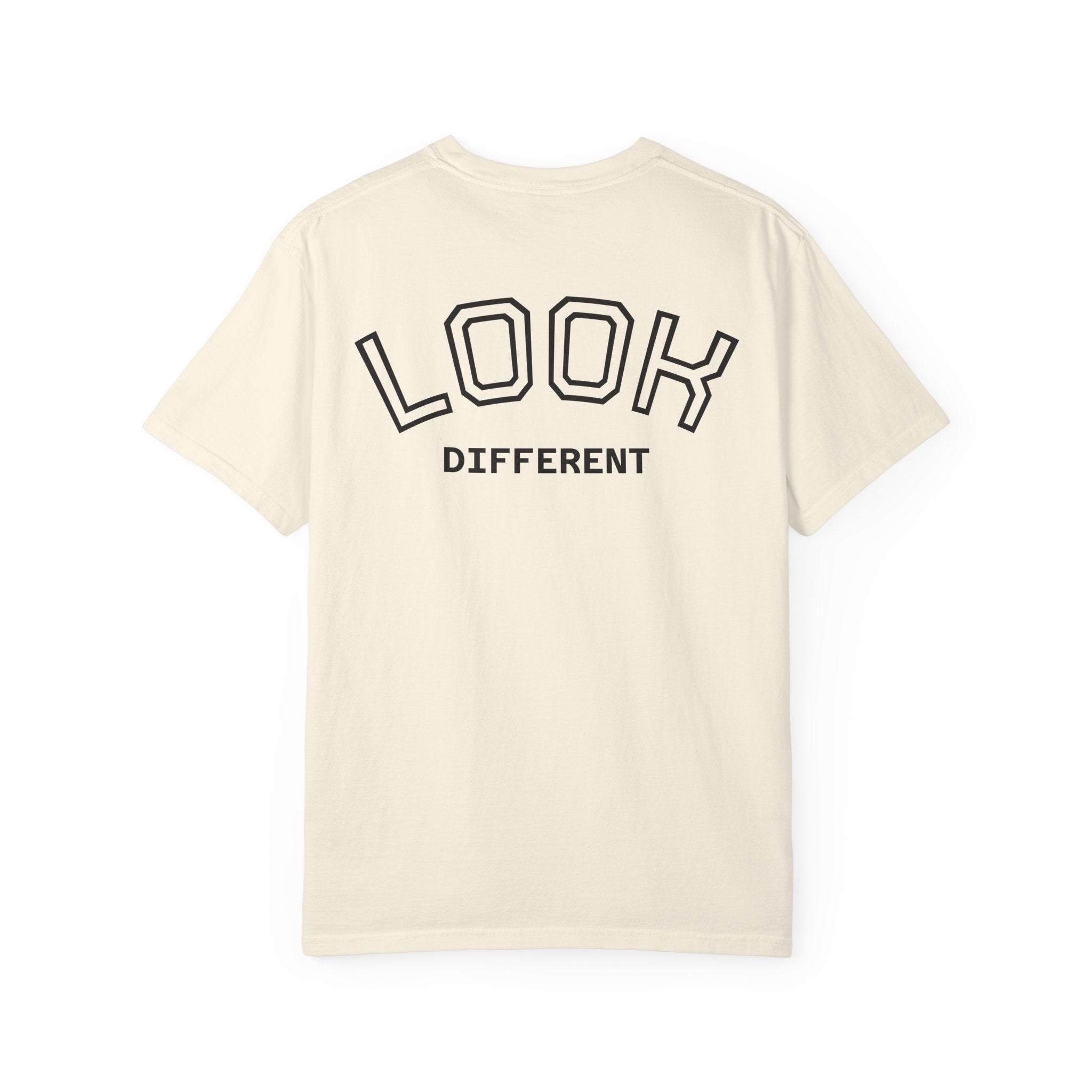 T-Shirt — 'I Almost Gave a F***' Meme Graphic Tee (Front Photo, Back "LOOK DIFFERENT")