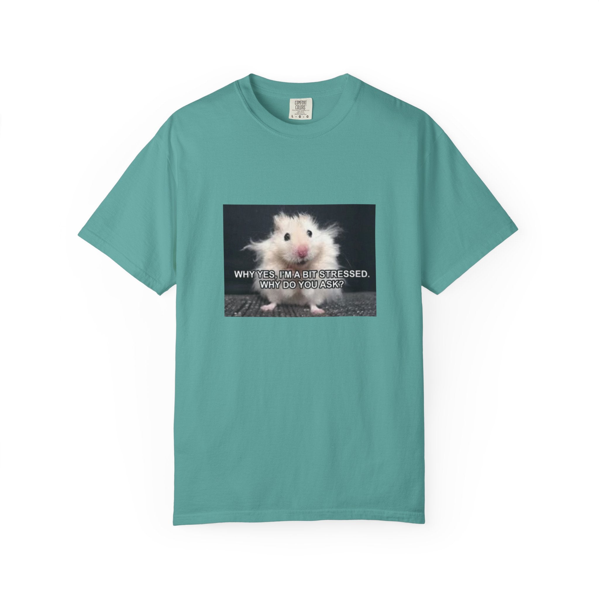 Cute Hamster Graphic Tee — "Why Yes, I’m Stressed. Whaddya Got?"