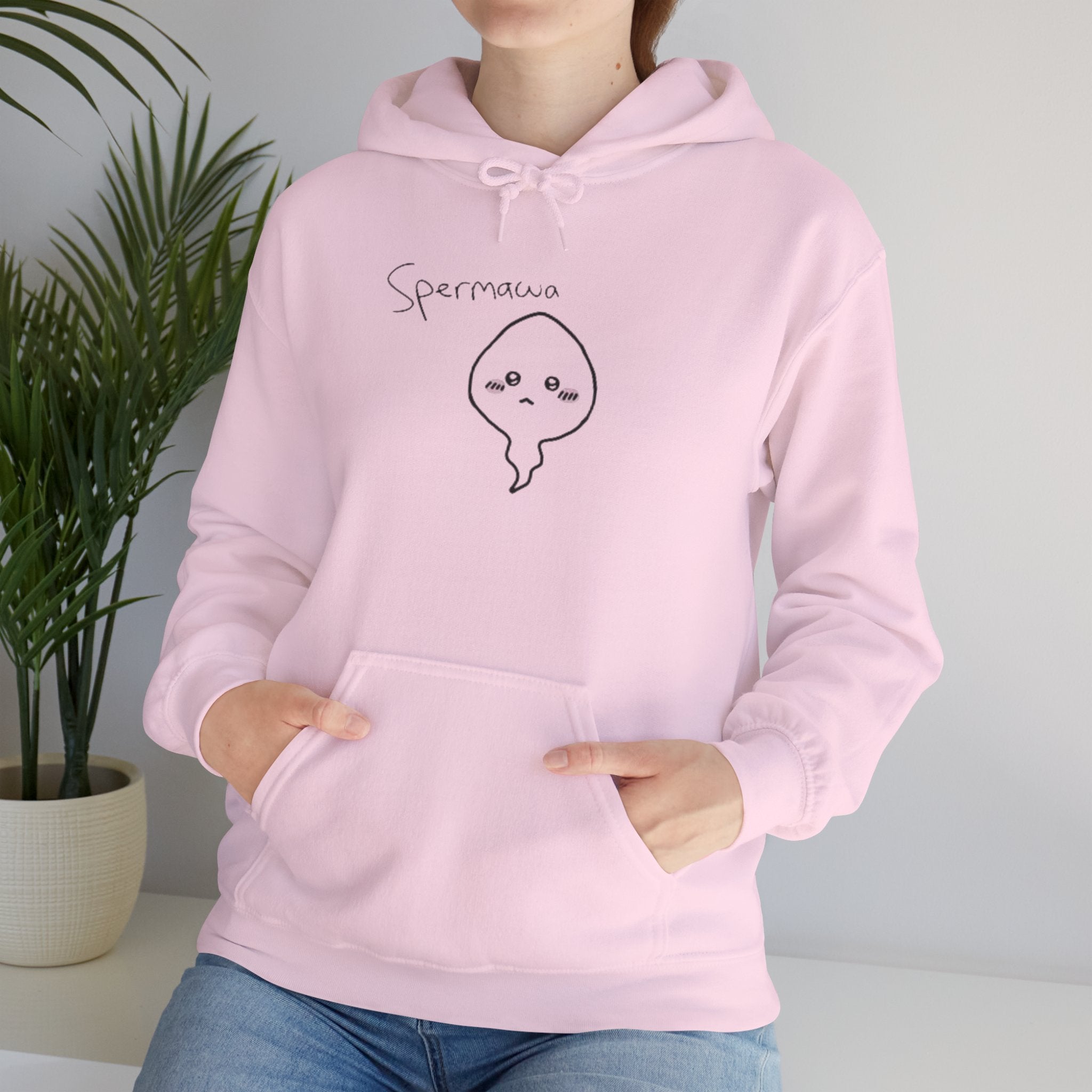 Hoodie - Cute Kawaii 'Sperman' Front & 'LOOK DIFFERENT' Back Graphic Hoodie