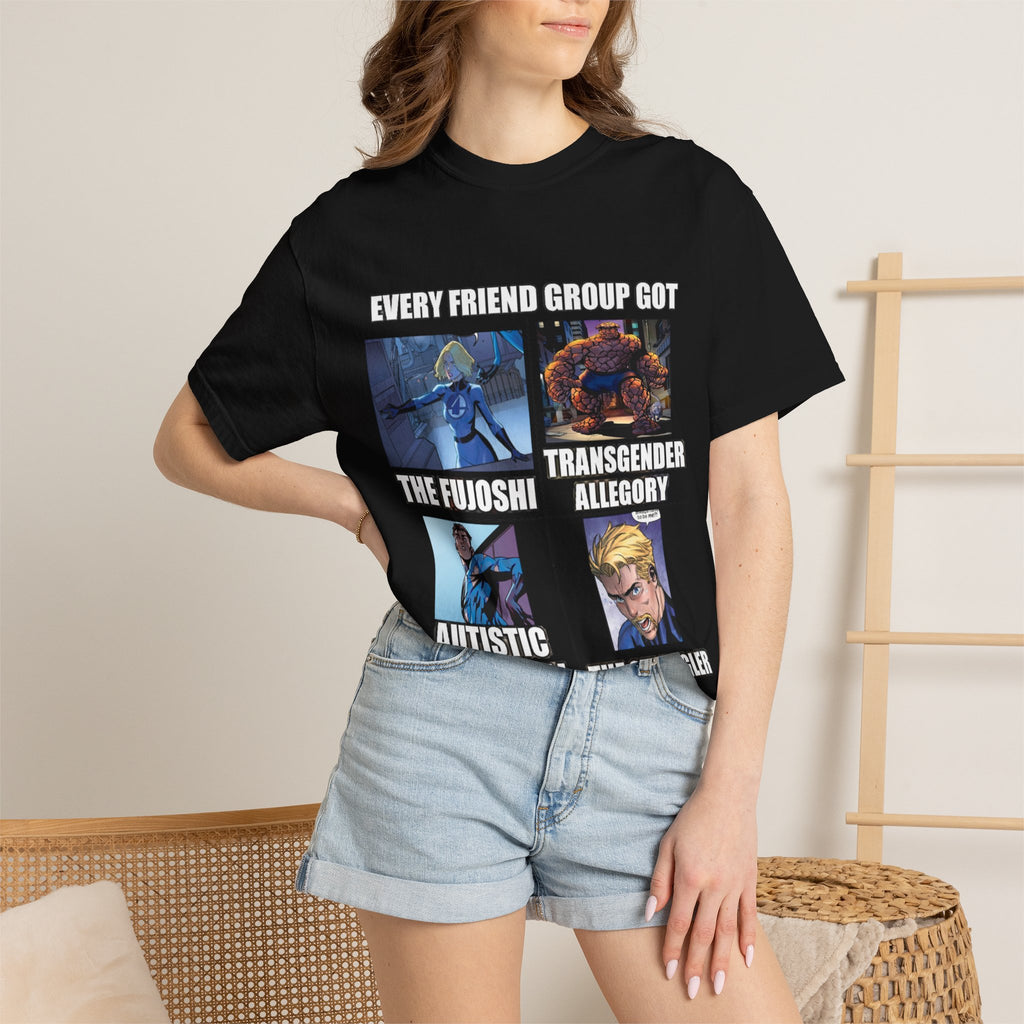 Meme Group-Character Graphic T-Shirt — "Every Friend Group Got" Front & "LOOK Different" Back