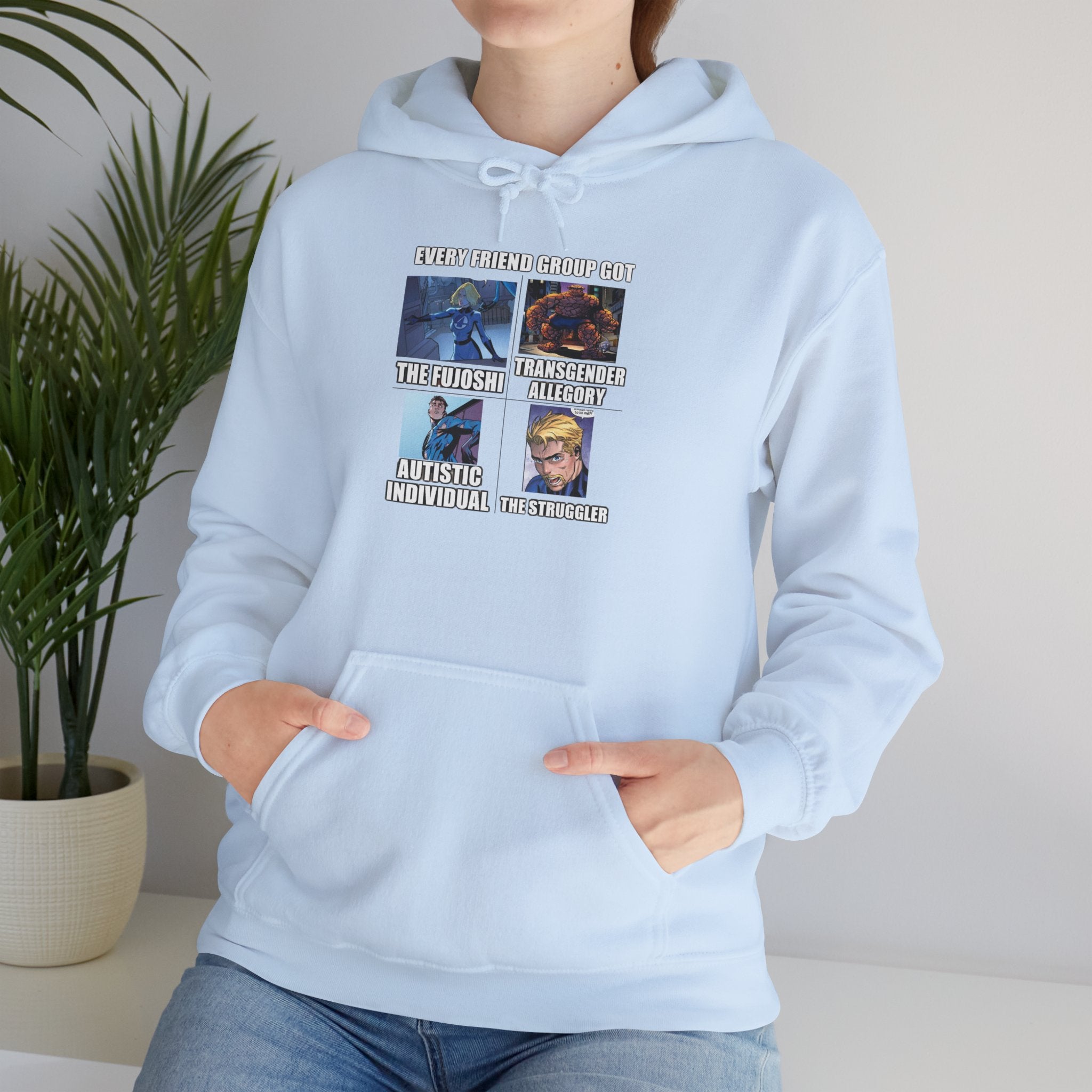 'Look Different' Graphic Hoodie — Vintage Collage Crewneck Sweatshirt