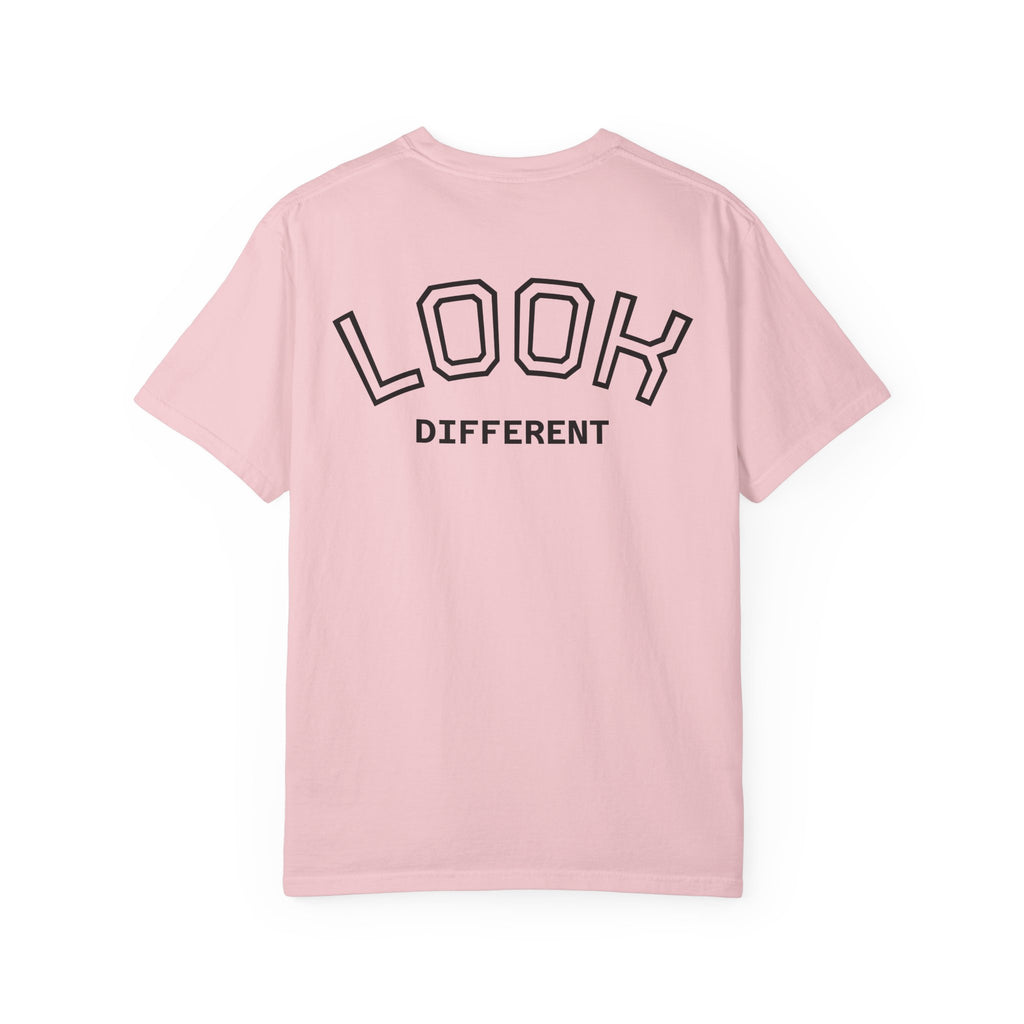 T-Shirt — 'I Almost Gave a F***' Meme Graphic Tee (Front Photo, Back "LOOK DIFFERENT")