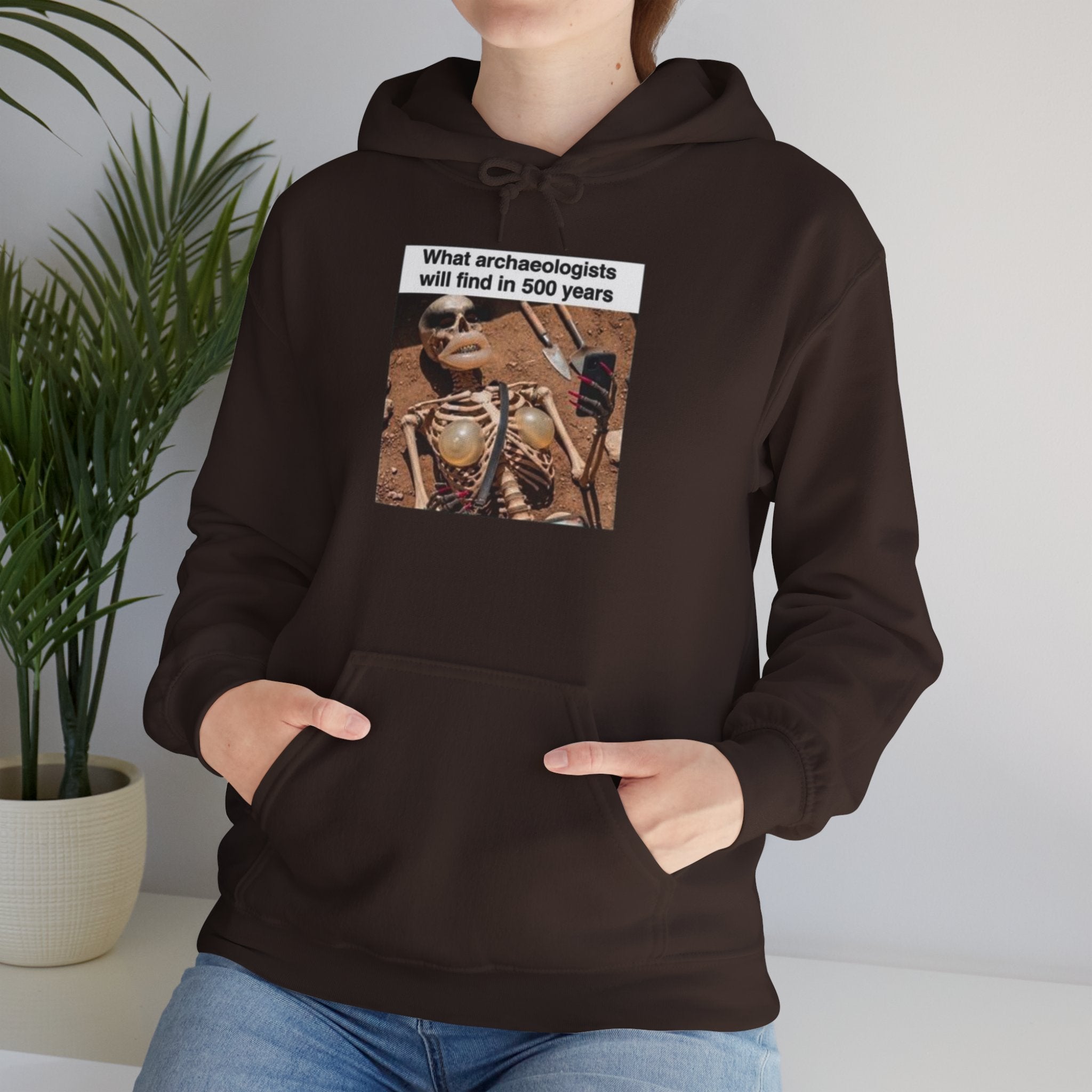 Hoodie — "What Arctic Ecologists Will Find in 500 Years" Vintage Cabin Photo | LOOK Different Back Print