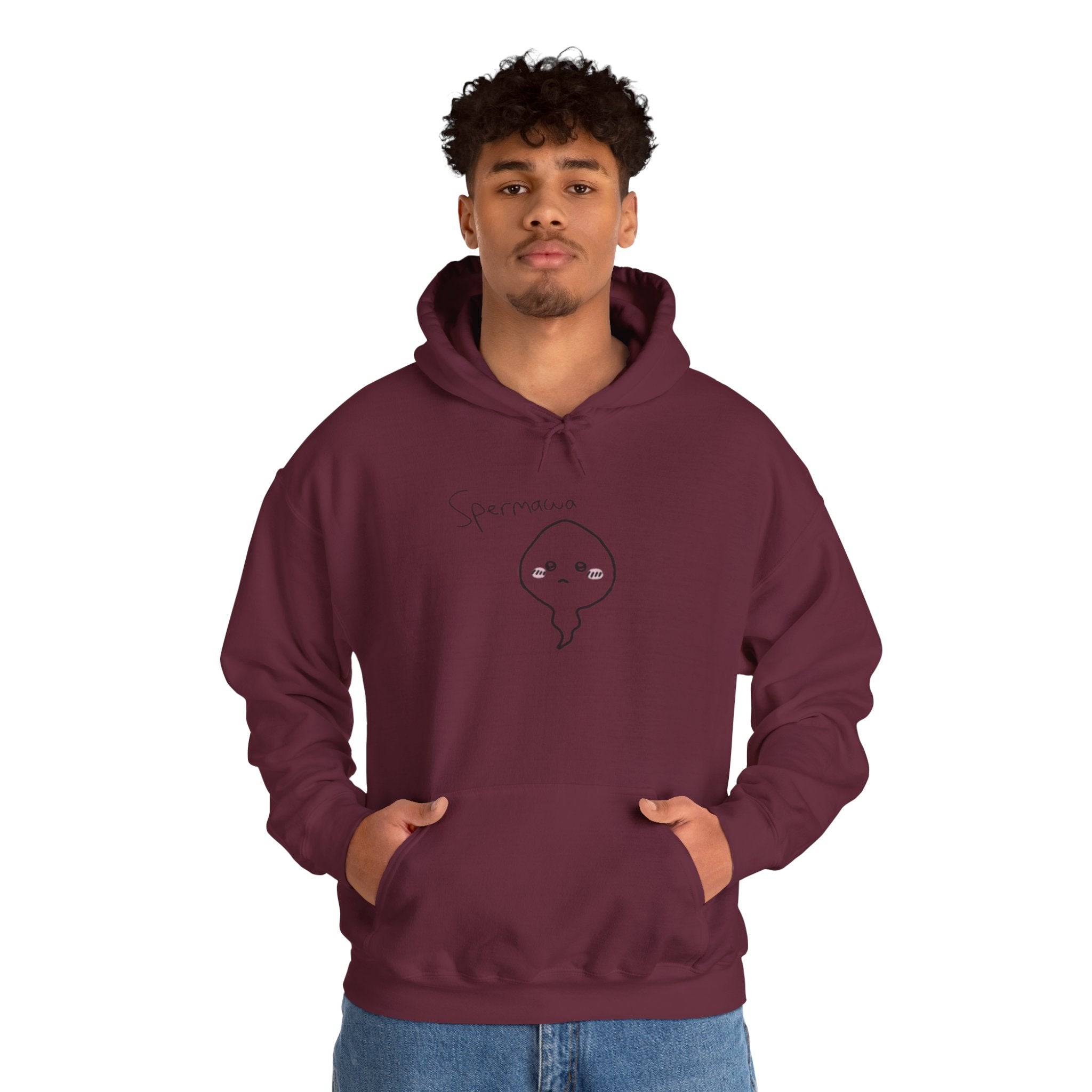 Hoodie - Cute Kawaii 'Sperman' Front & 'LOOK DIFFERENT' Back Graphic Hoodie
