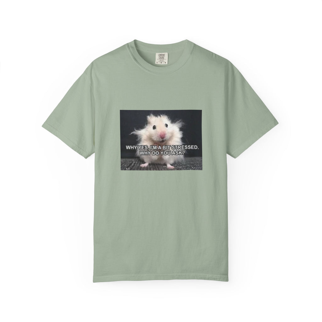 Cute Hamster Graphic Tee — "Why Yes, I’m Stressed. Whaddya Got?"