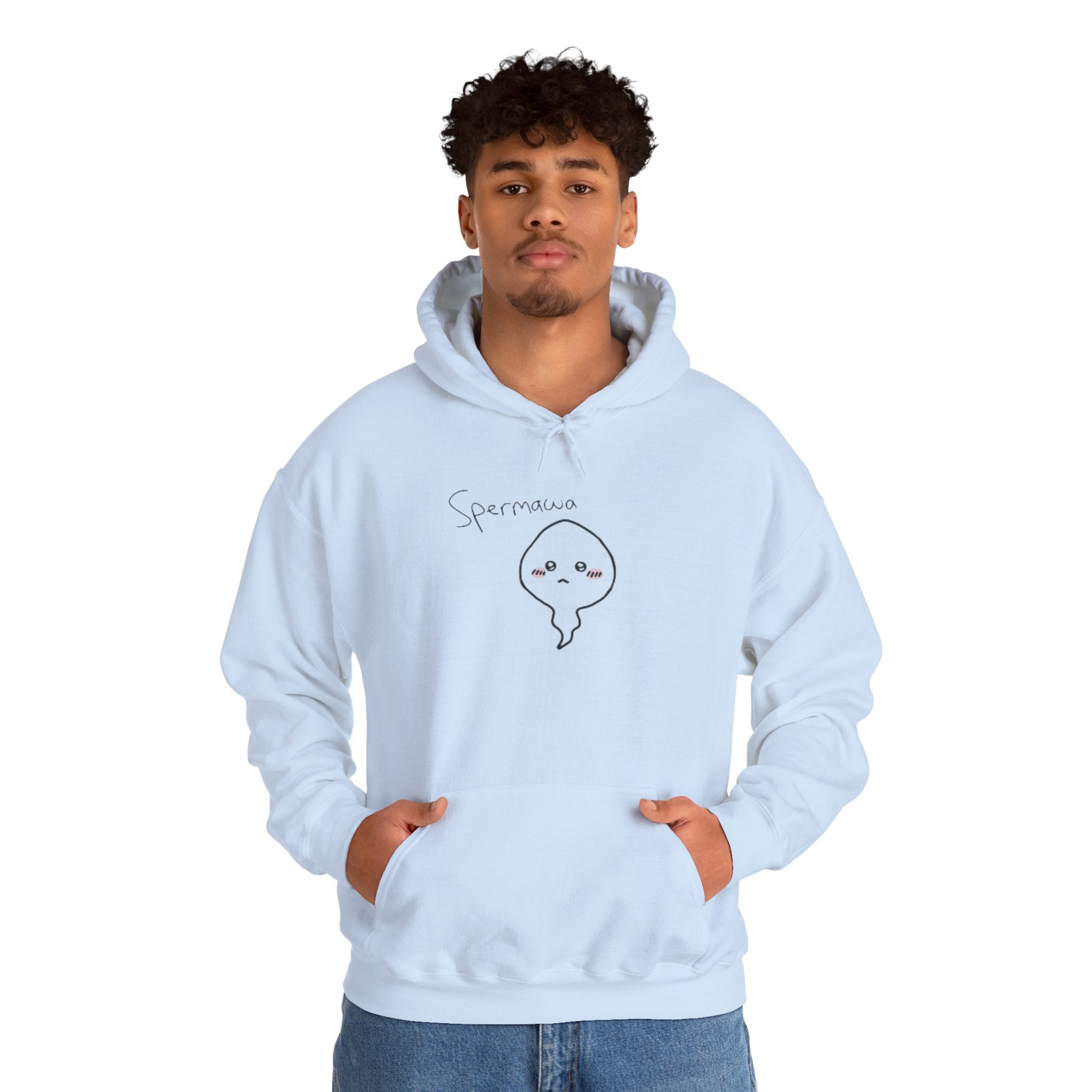 Hoodie - Cute Kawaii 'Sperman' Front & 'LOOK DIFFERENT' Back Graphic Hoodie