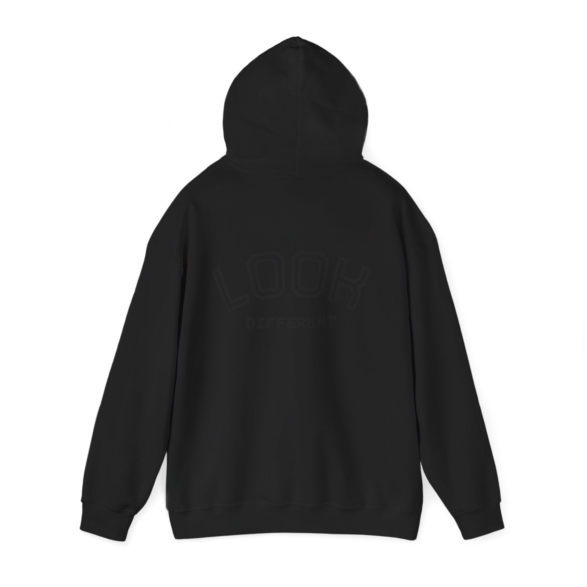 'Look Different' Graphic Hoodie — Vintage Collage Crewneck Sweatshirt