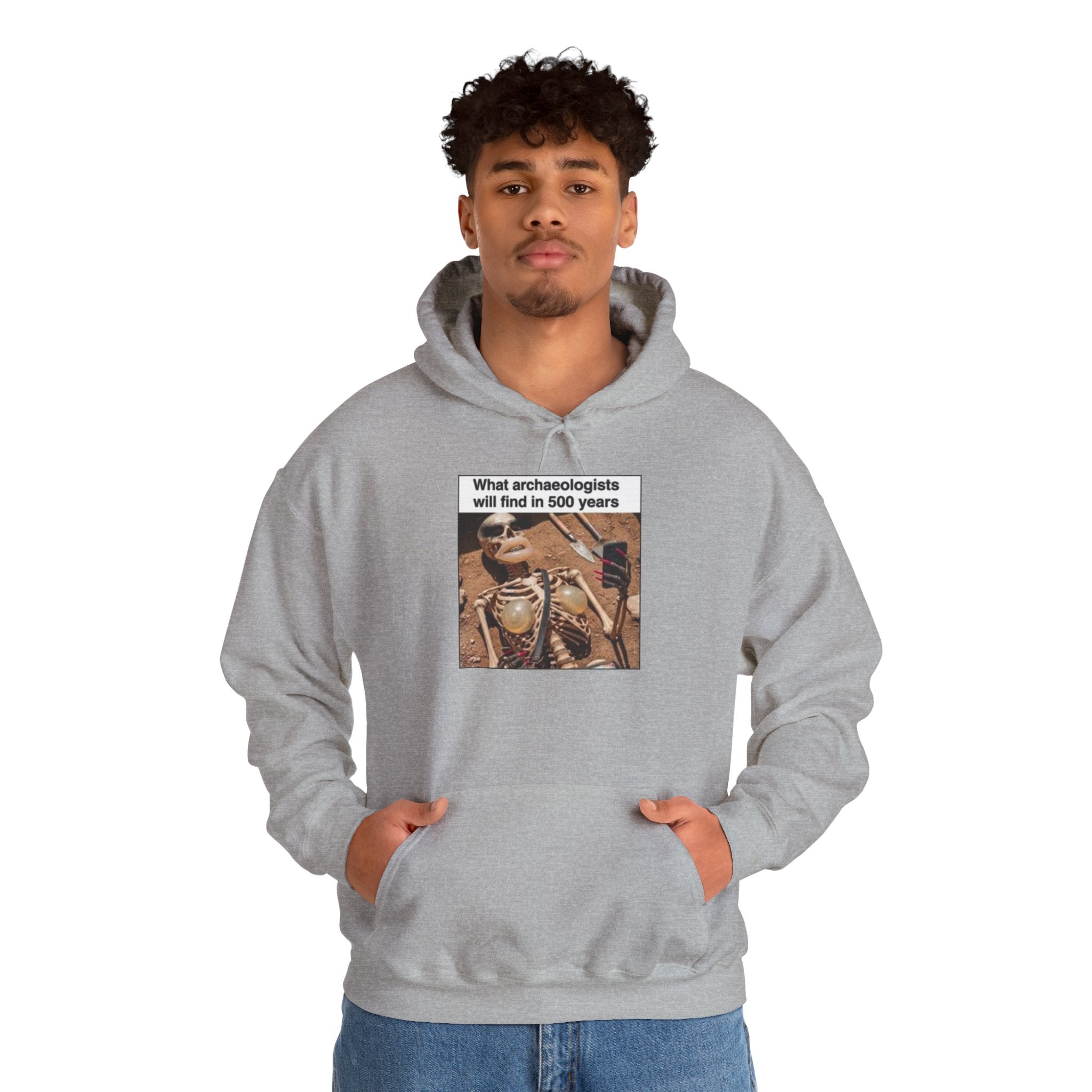 Hoodie — "What Arctic Ecologists Will Find in 500 Years" Vintage Cabin Photo | LOOK Different Back Print