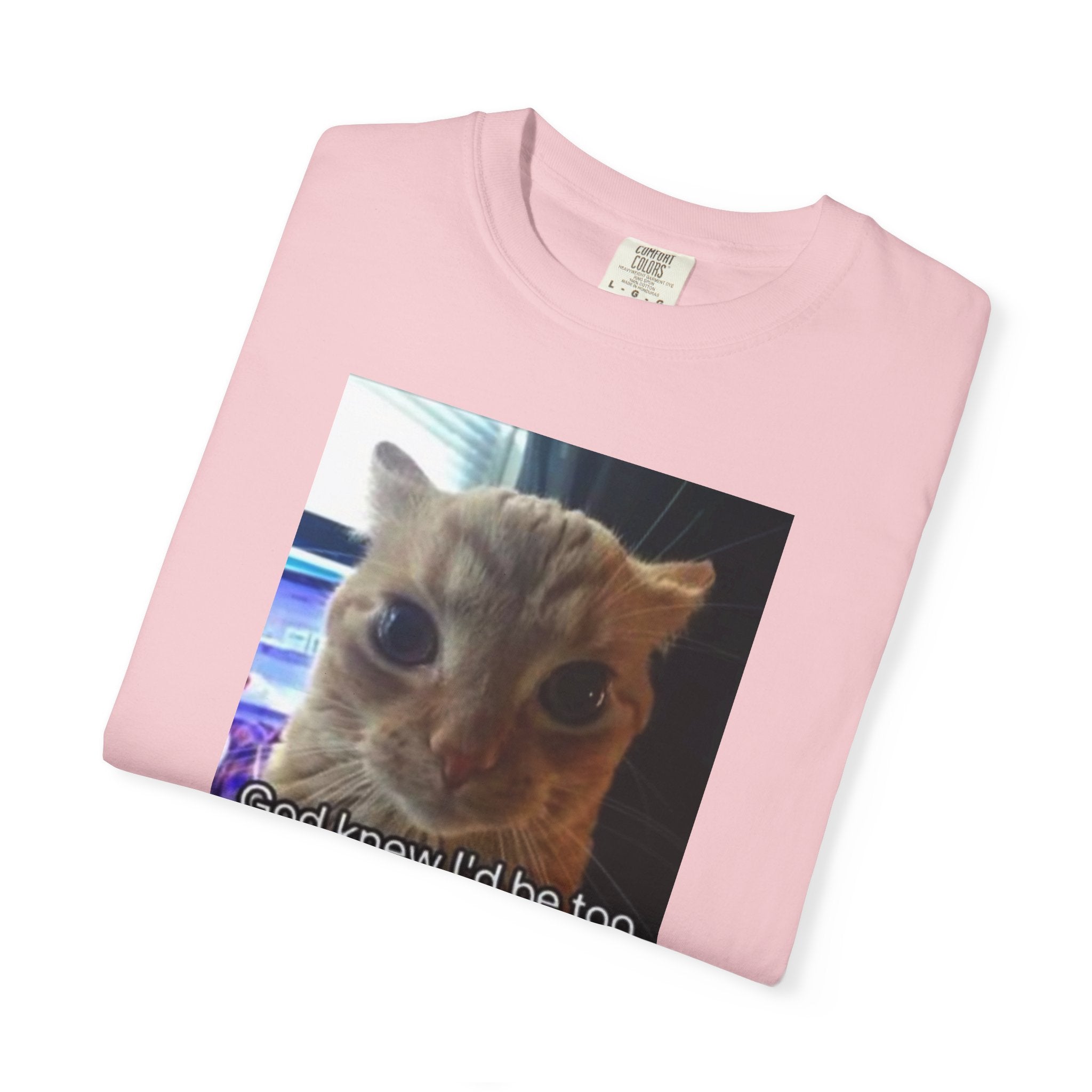 Cat Meme Graphic T-Shirt — "God knew I'd be too powerful if I had social skills" | Look Different Back Print