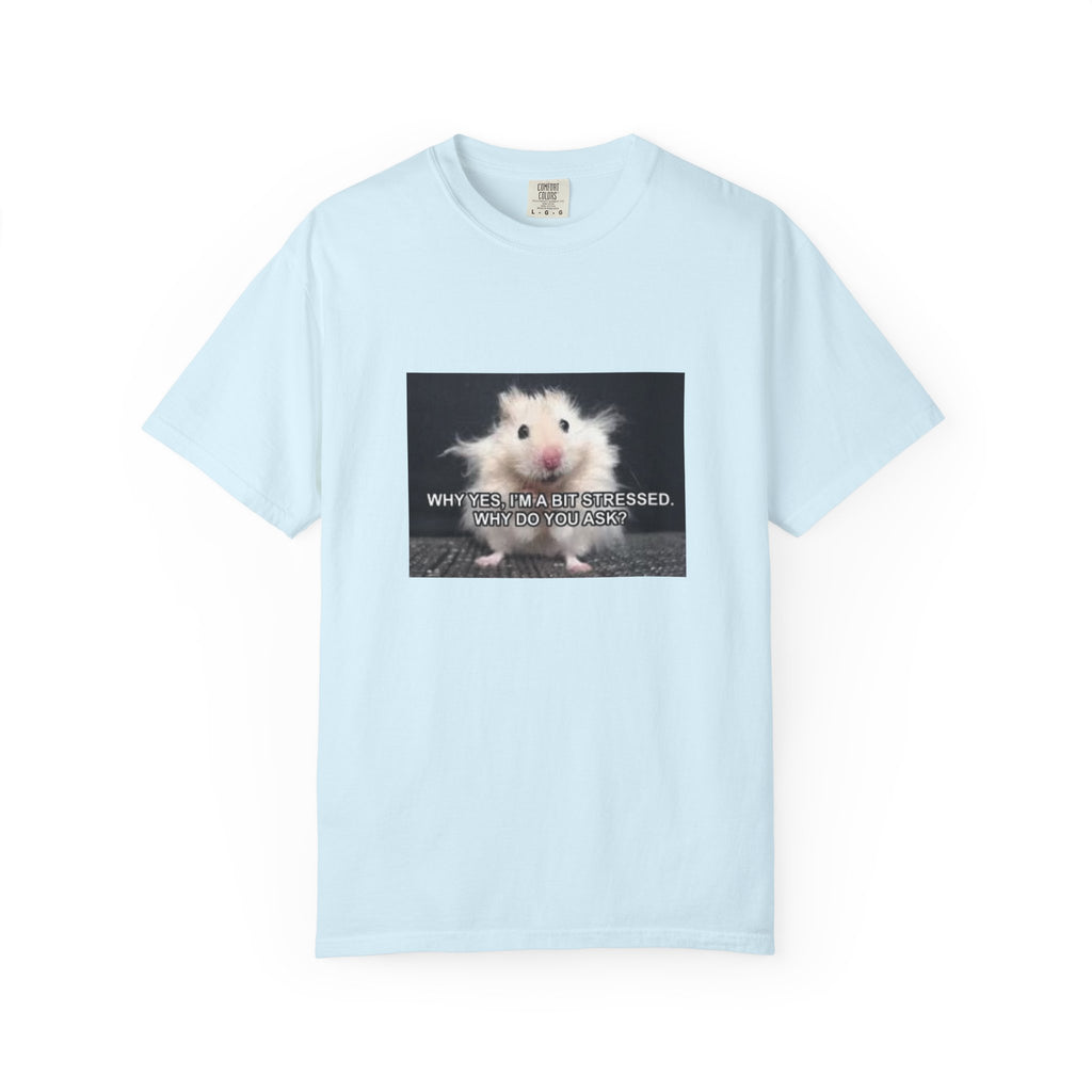 Cute Hamster Graphic Tee — "Why Yes, I’m Stressed. Whaddya Got?"