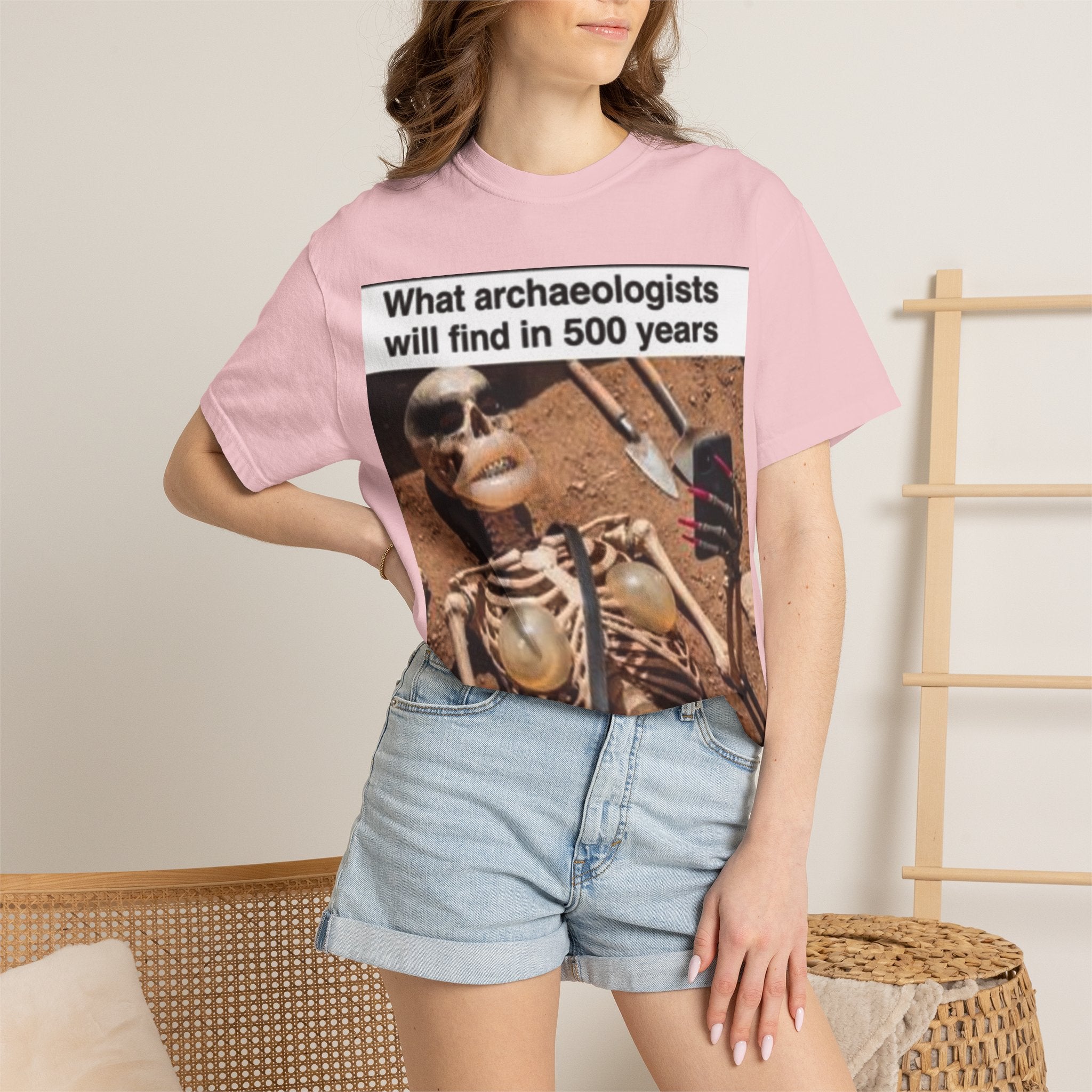 T-Shirt — "What archaeologists will find in 500 years" Graphic Tee (LOOK Different Back)