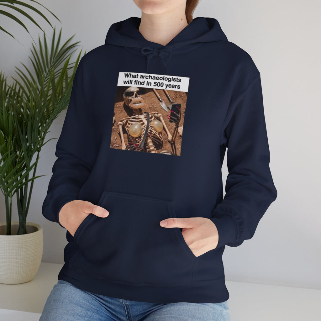 Hoodie — "What Arctic Ecologists Will Find in 500 Years" Vintage Cabin Photo | LOOK Different Back Print