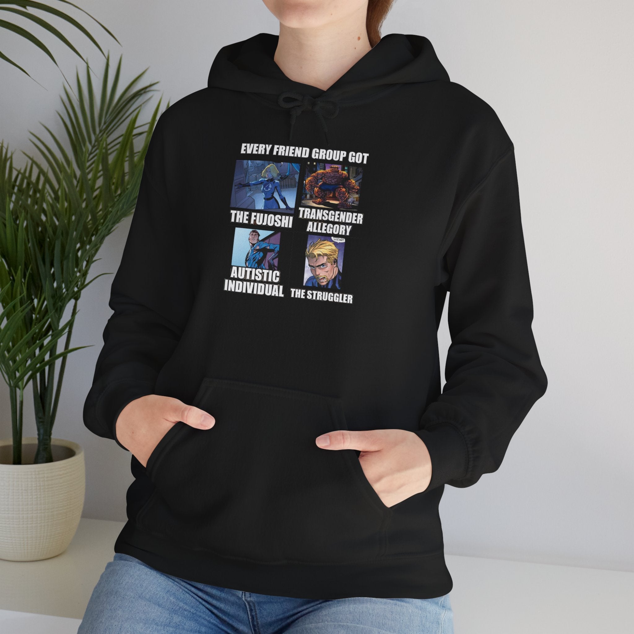 'Look Different' Graphic Hoodie — Vintage Collage Crewneck Sweatshirt