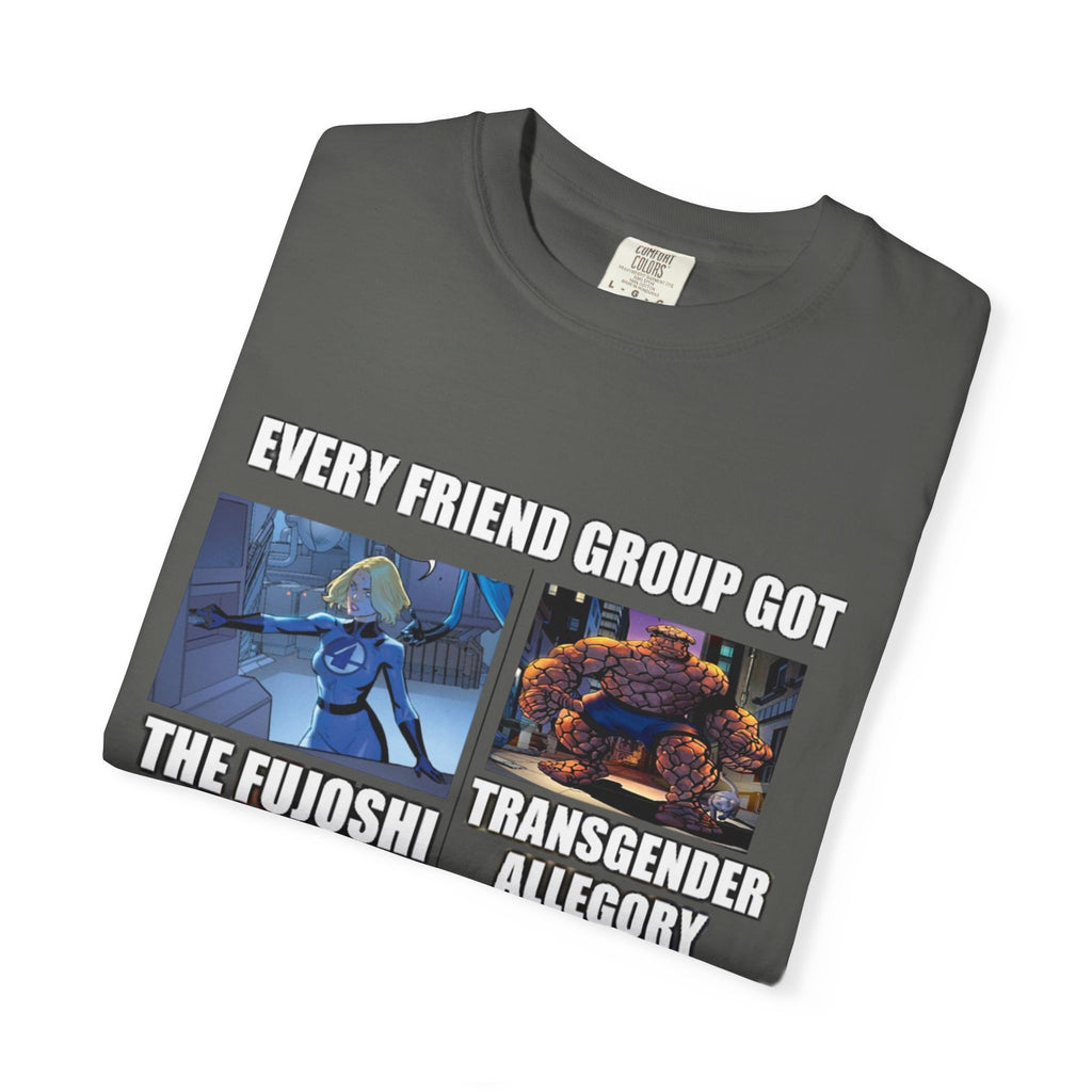 Meme Group-Character Graphic T-Shirt — "Every Friend Group Got" Front & "LOOK Different" Back
