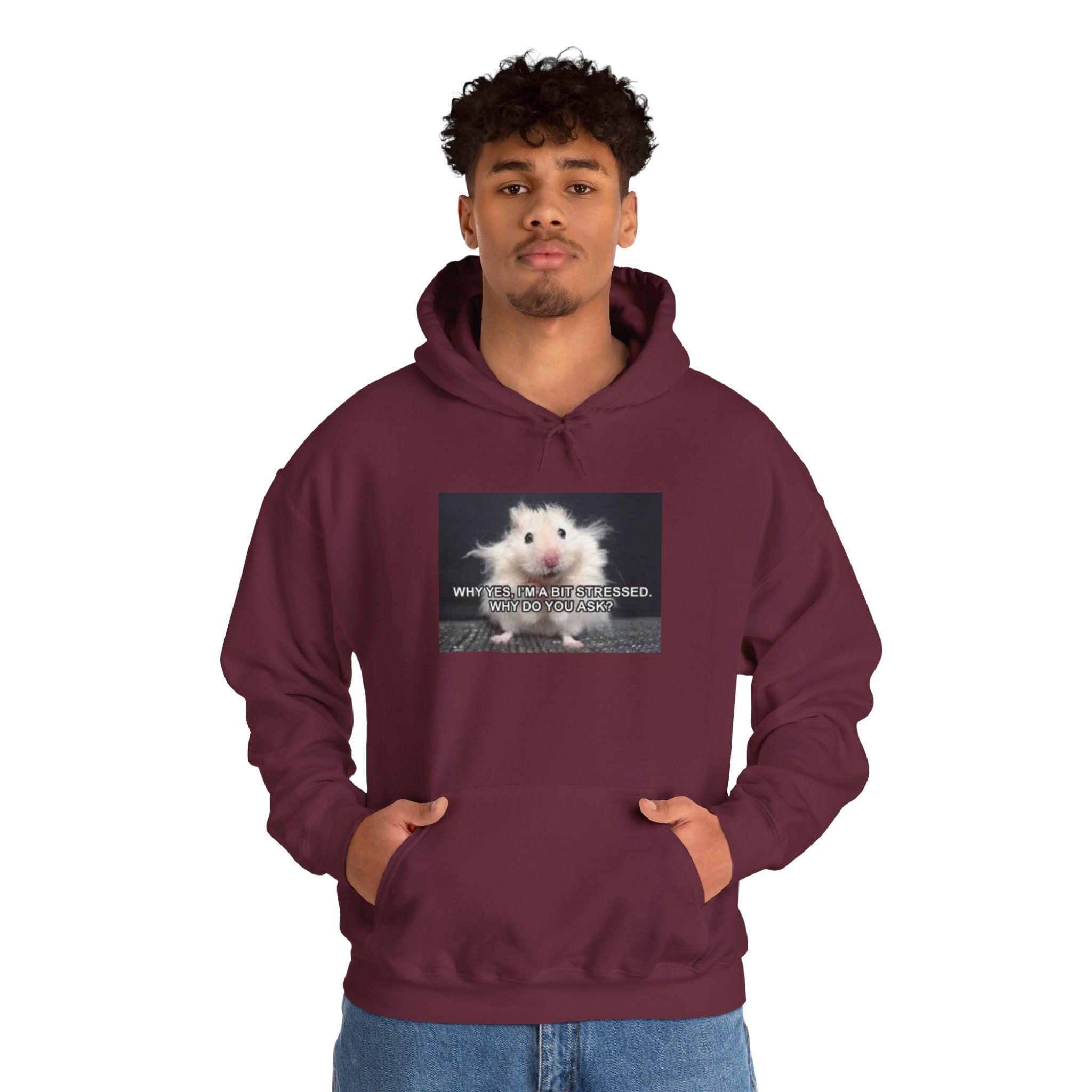 Hoodie — Cute Fluffy Hamster Graphic "Look Different" Pullover