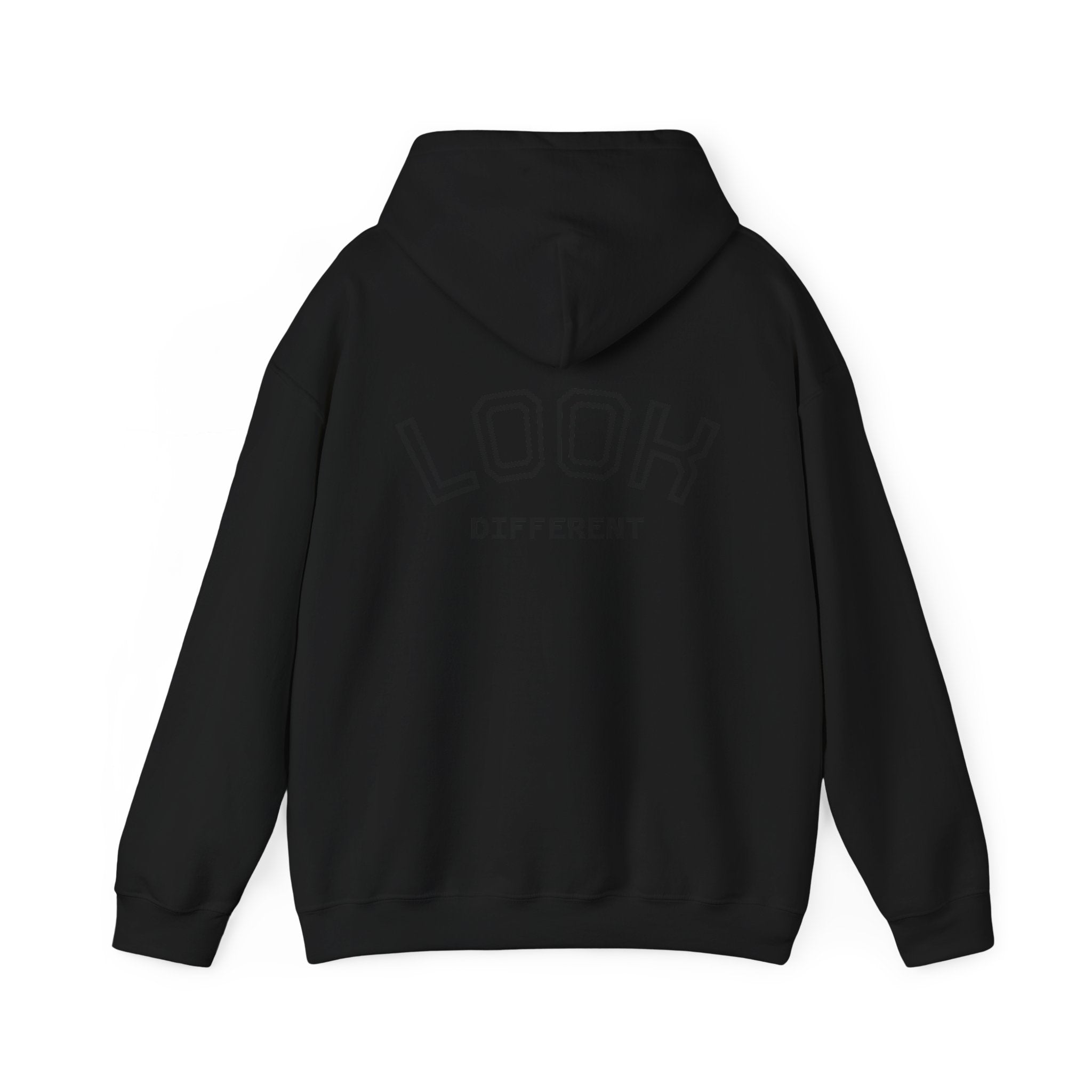 'Look Different' Graphic Hoodie — Vintage Collage Crewneck Sweatshirt