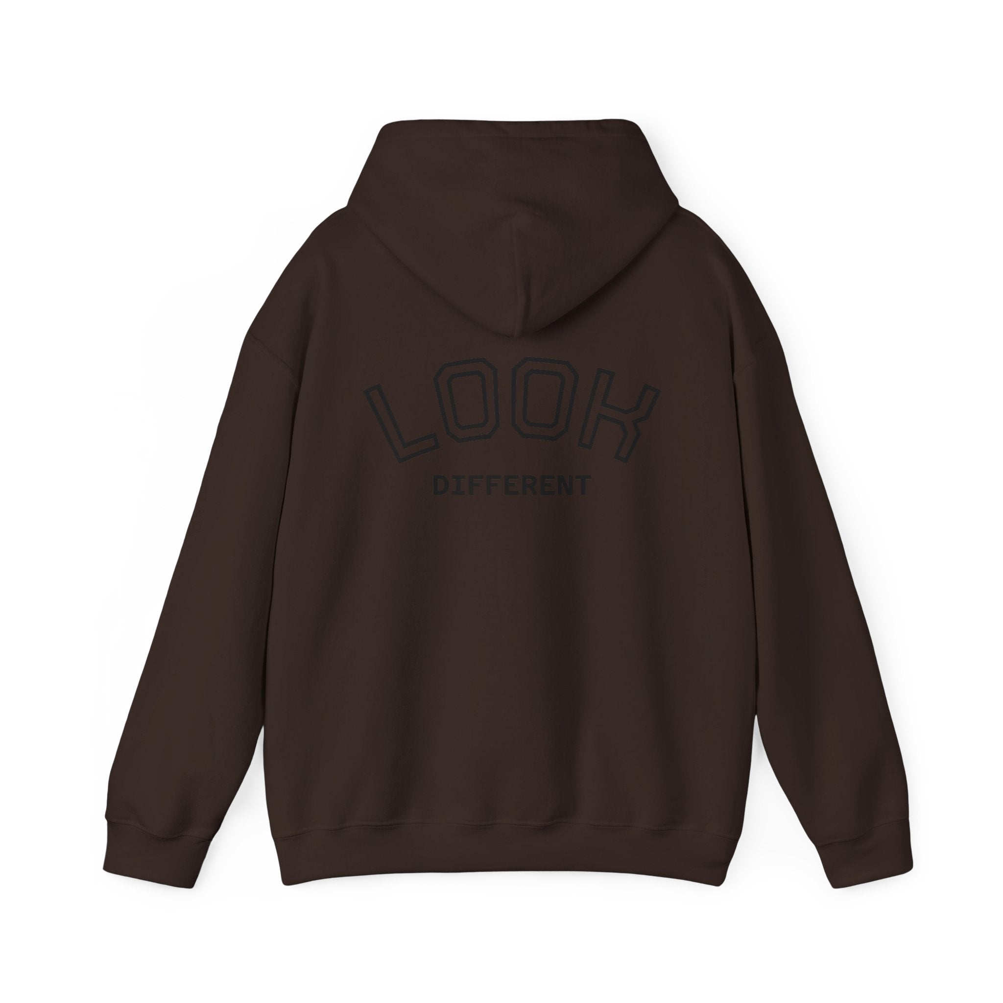 'Look Different' Graphic Hoodie — Vintage Collage Crewneck Sweatshirt