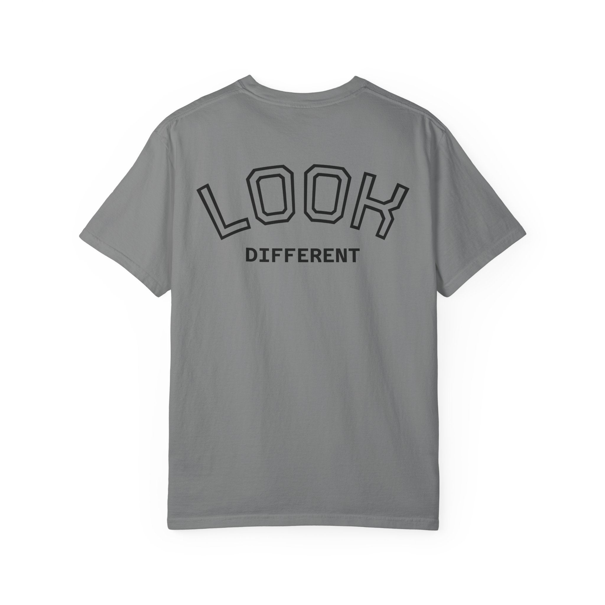 T-Shirt — 'I Almost Gave a F***' Meme Graphic Tee (Front Photo, Back "LOOK DIFFERENT")