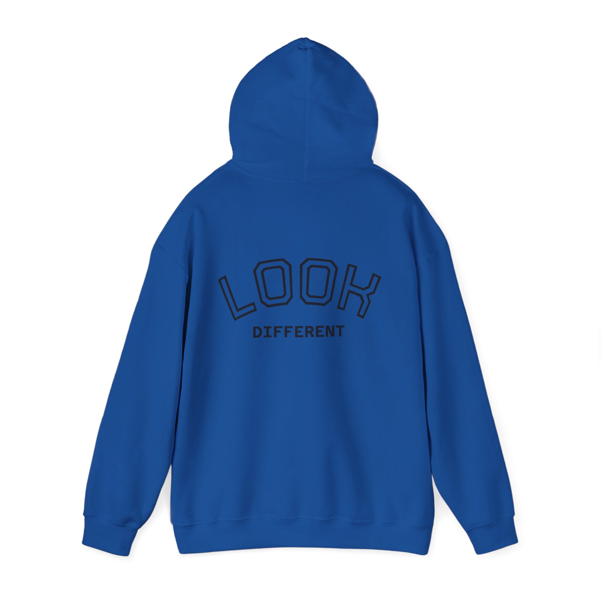 'Look Different' Graphic Hoodie — Vintage Collage Crewneck Sweatshirt