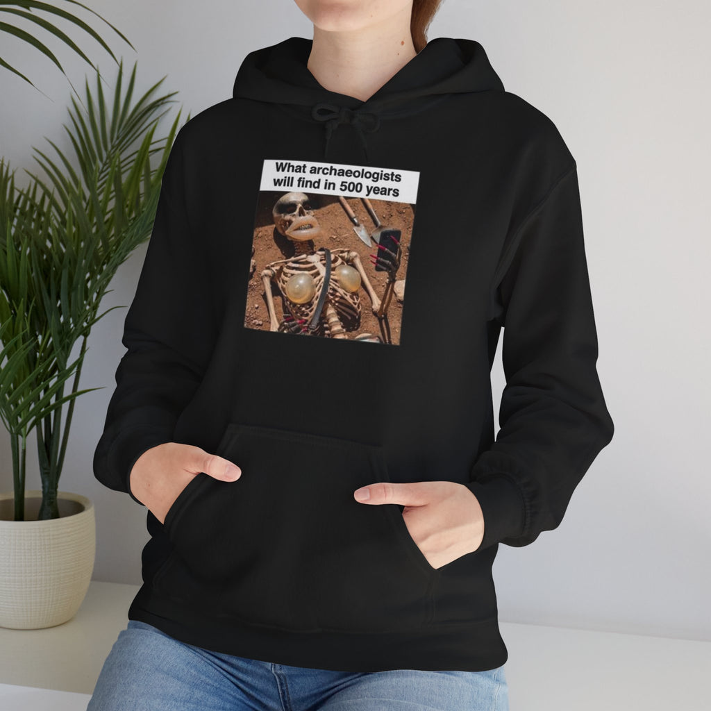 Hoodie — "What Arctic Ecologists Will Find in 500 Years" Vintage Cabin Photo | LOOK Different Back Print