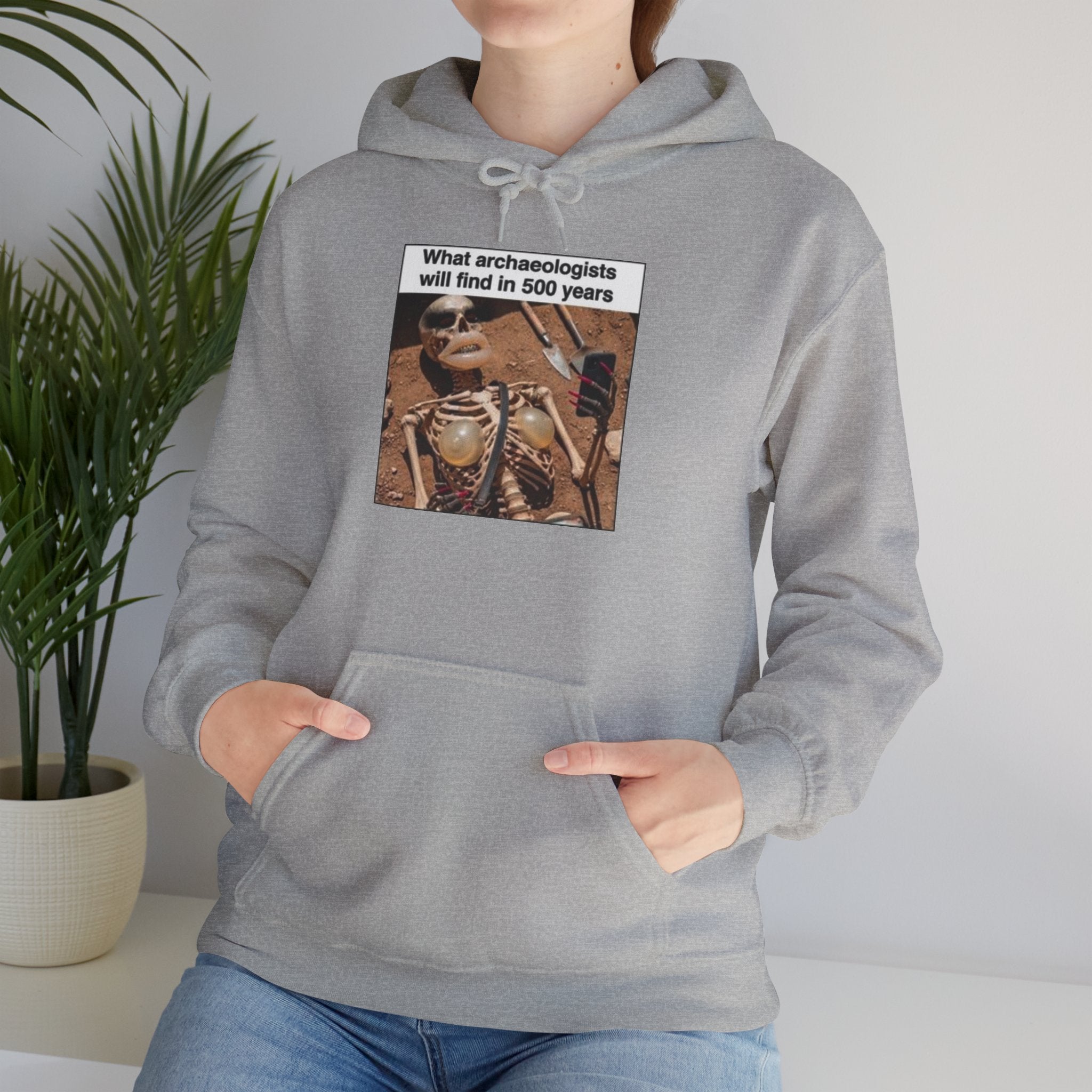Hoodie — "What Arctic Ecologists Will Find in 500 Years" Vintage Cabin Photo | LOOK Different Back Print