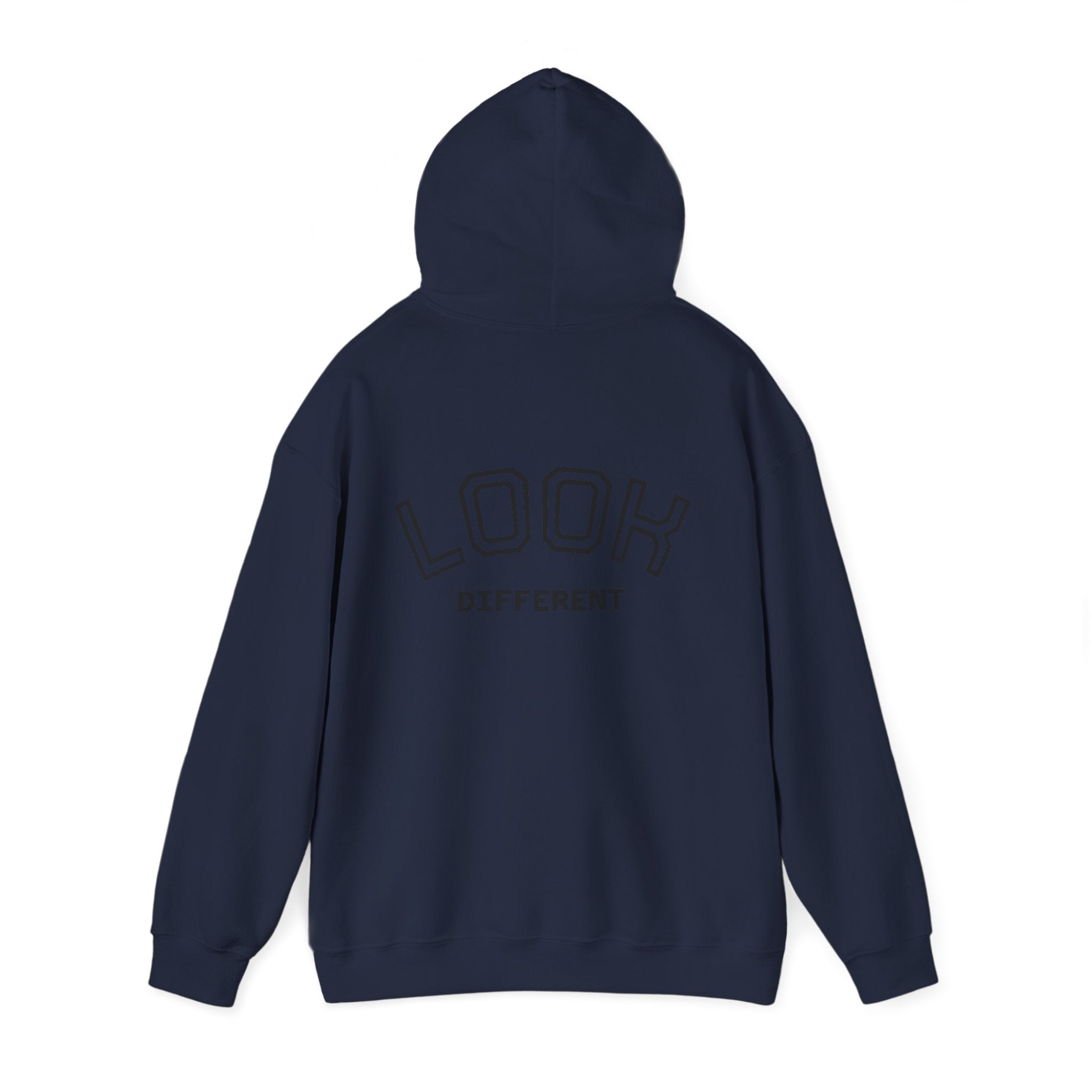 'Look Different' Graphic Hoodie — Vintage Collage Crewneck Sweatshirt