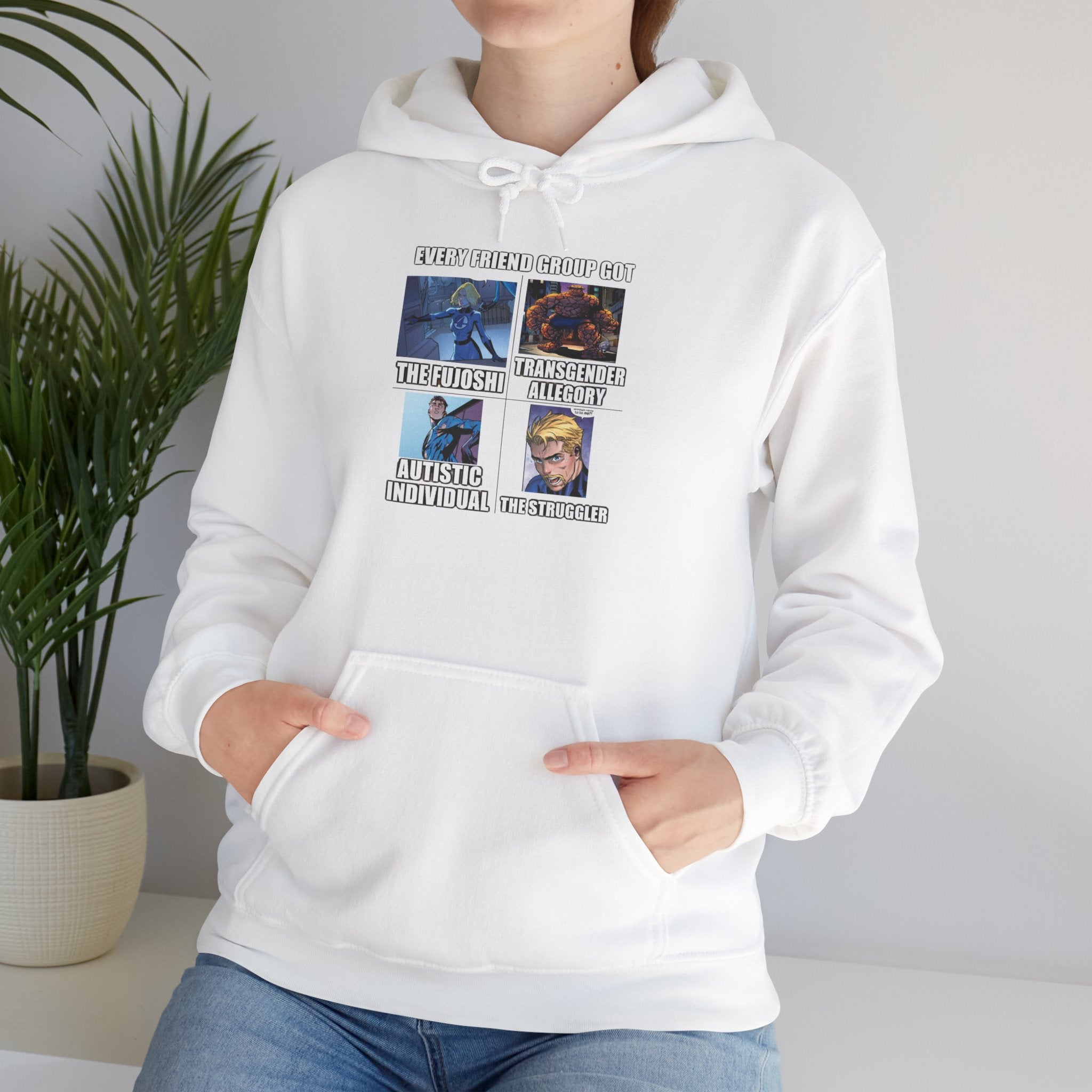 'Look Different' Graphic Hoodie — Vintage Collage Crewneck Sweatshirt