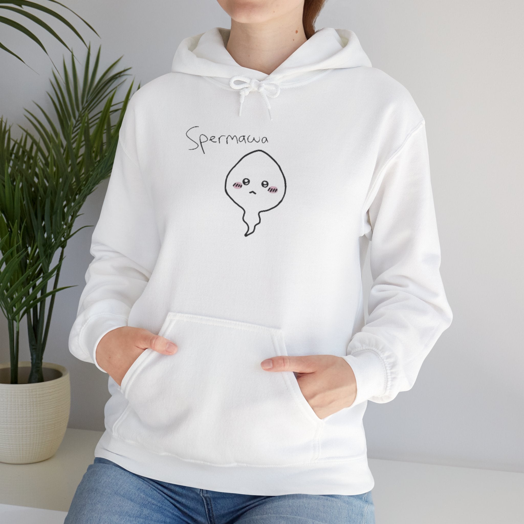 Hoodie - Cute Kawaii 'Sperman' Front & 'LOOK DIFFERENT' Back Graphic Hoodie