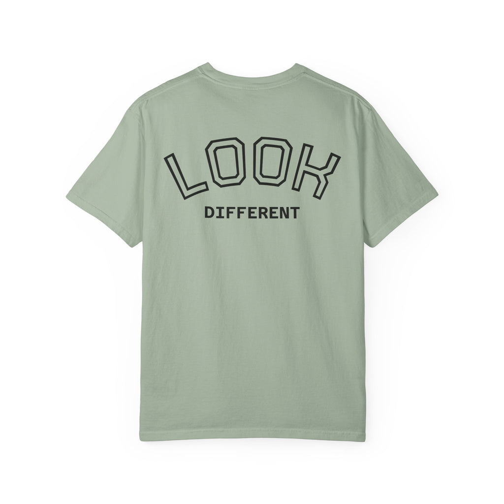 T-Shirt — 'I Almost Gave a F***' Meme Graphic Tee (Front Photo, Back "LOOK DIFFERENT")