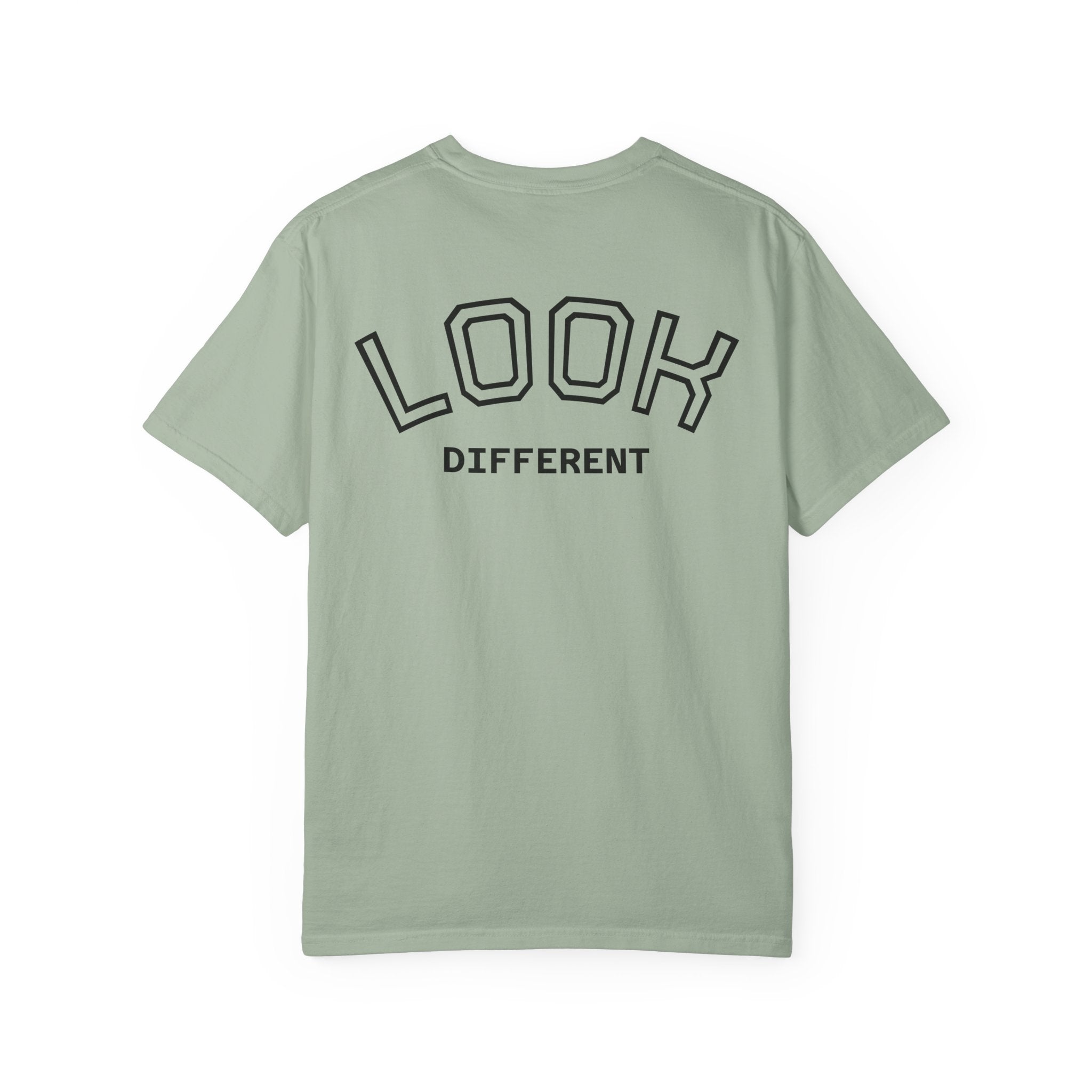 T-Shirt — 'I Almost Gave a F***' Meme Graphic Tee (Front Photo, Back "LOOK DIFFERENT")