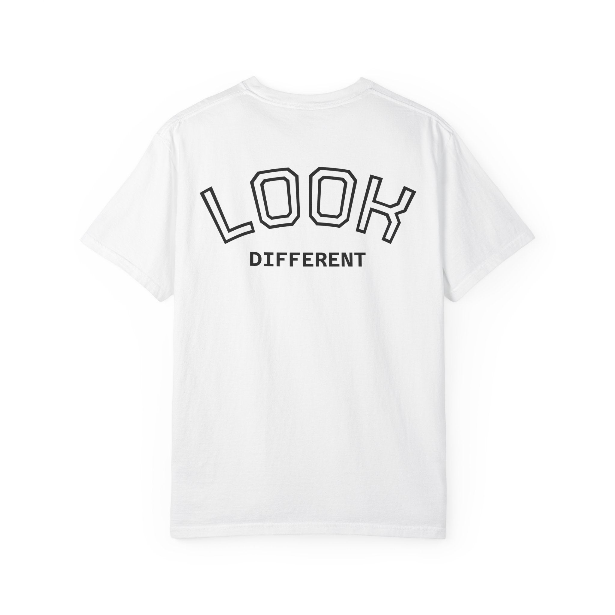 T-Shirt — 'I Almost Gave a F***' Meme Graphic Tee (Front Photo, Back "LOOK DIFFERENT")