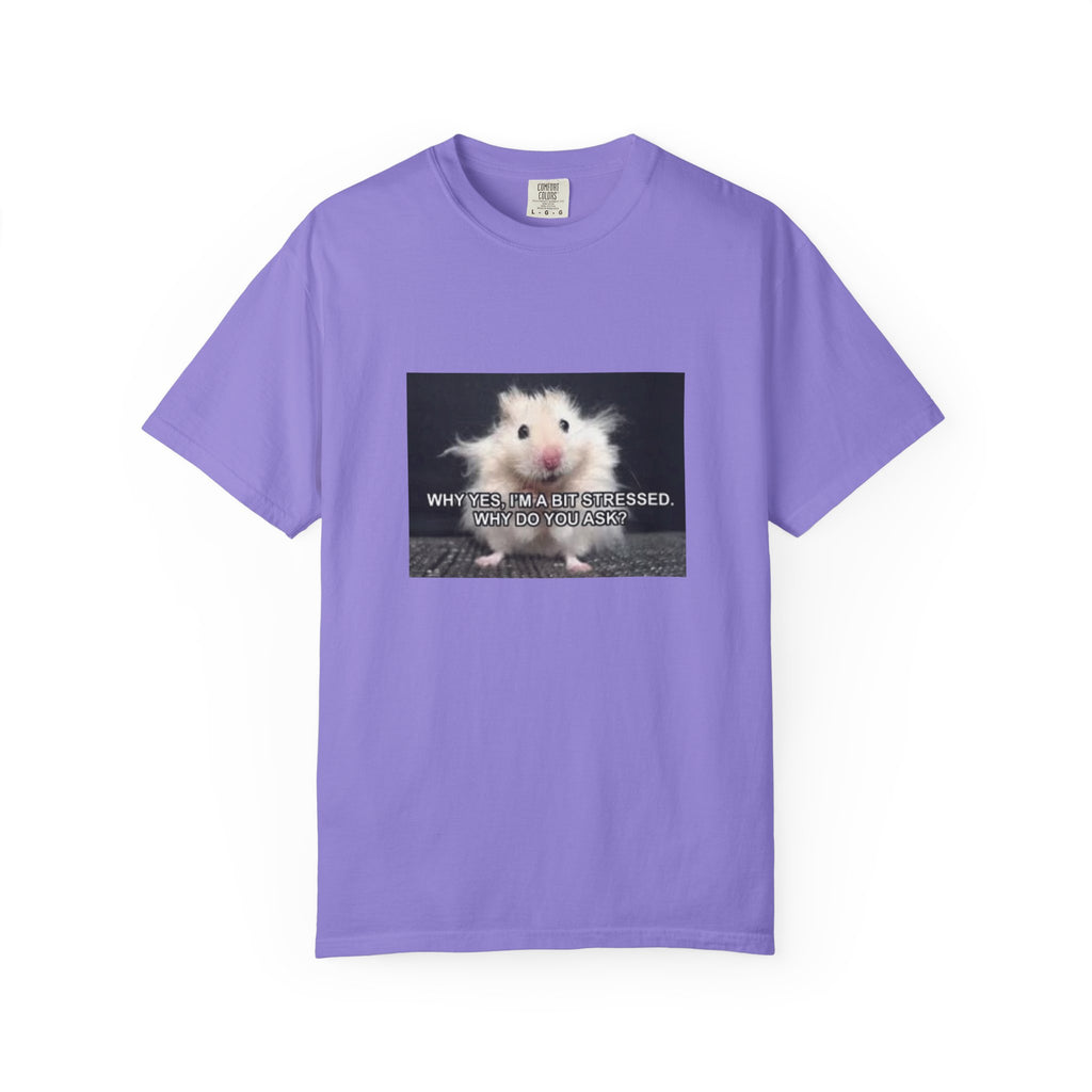 Cute Hamster Graphic Tee — "Why Yes, I’m Stressed. Whaddya Got?"