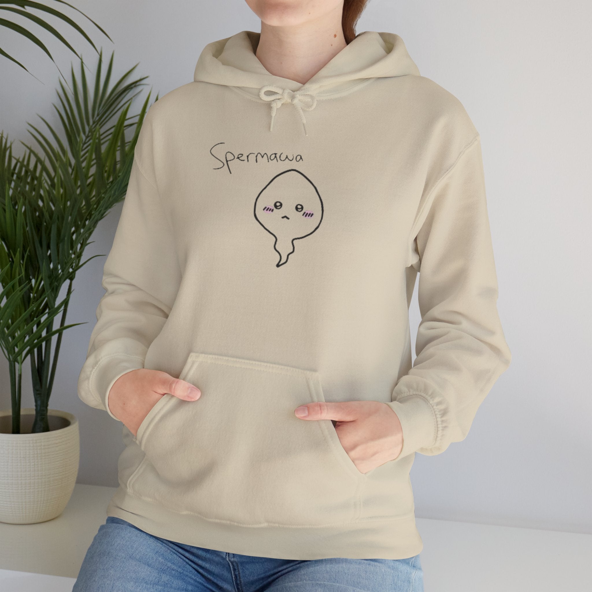 Hoodie - Cute Kawaii 'Sperman' Front & 'LOOK DIFFERENT' Back Graphic Hoodie