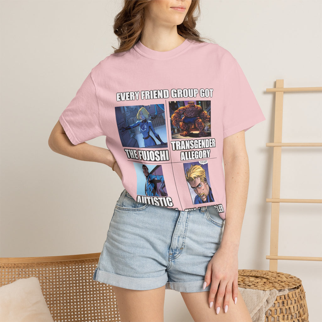 Meme Group-Character Graphic T-Shirt — "Every Friend Group Got" Front & "LOOK Different" Back
