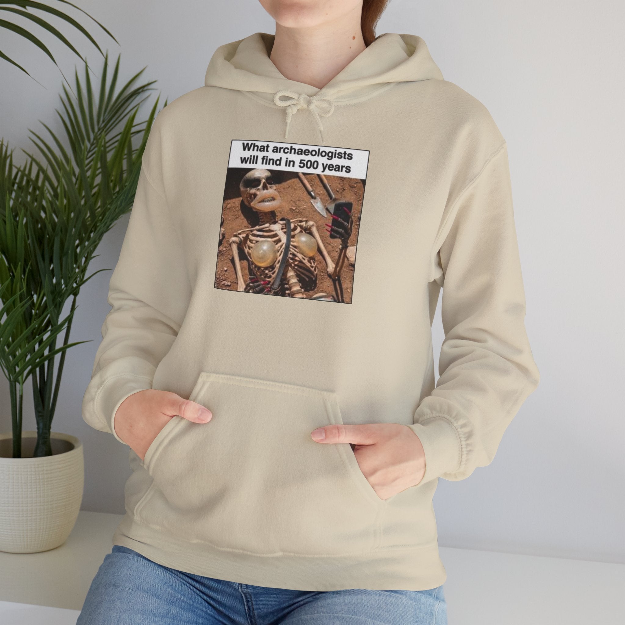 Hoodie — "What Arctic Ecologists Will Find in 500 Years" Vintage Cabin Photo | LOOK Different Back Print