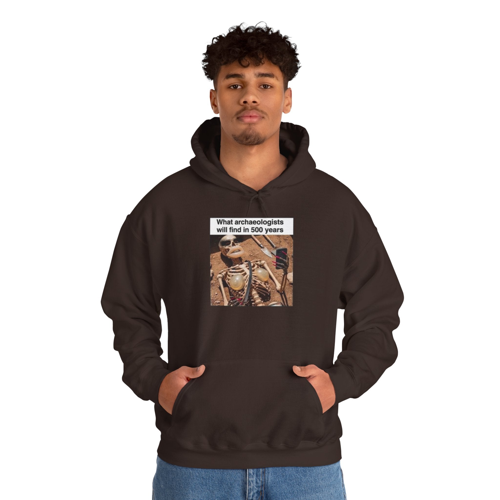 Hoodie — "What Arctic Ecologists Will Find in 500 Years" Vintage Cabin Photo | LOOK Different Back Print