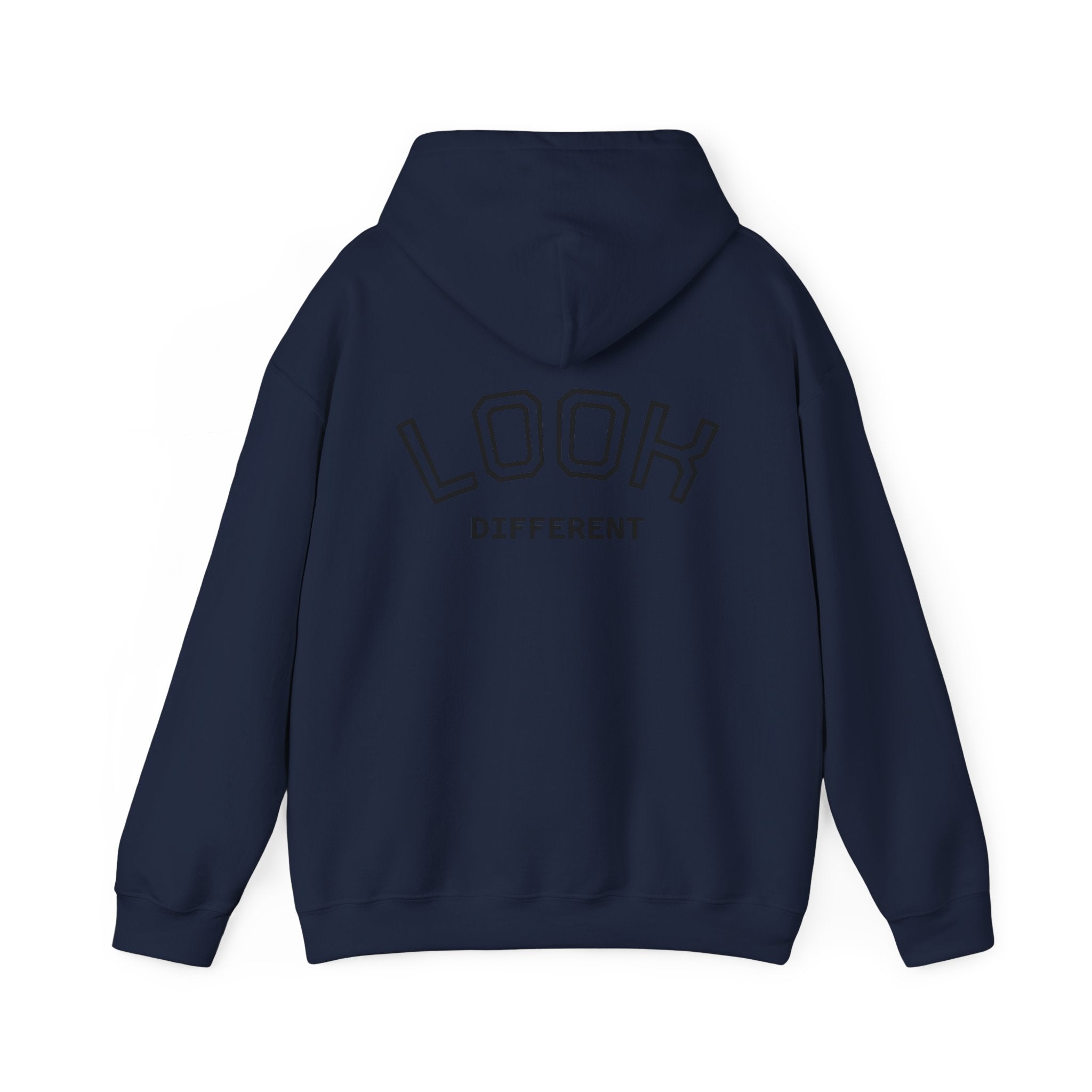 'Look Different' Graphic Hoodie — Vintage Collage Crewneck Sweatshirt