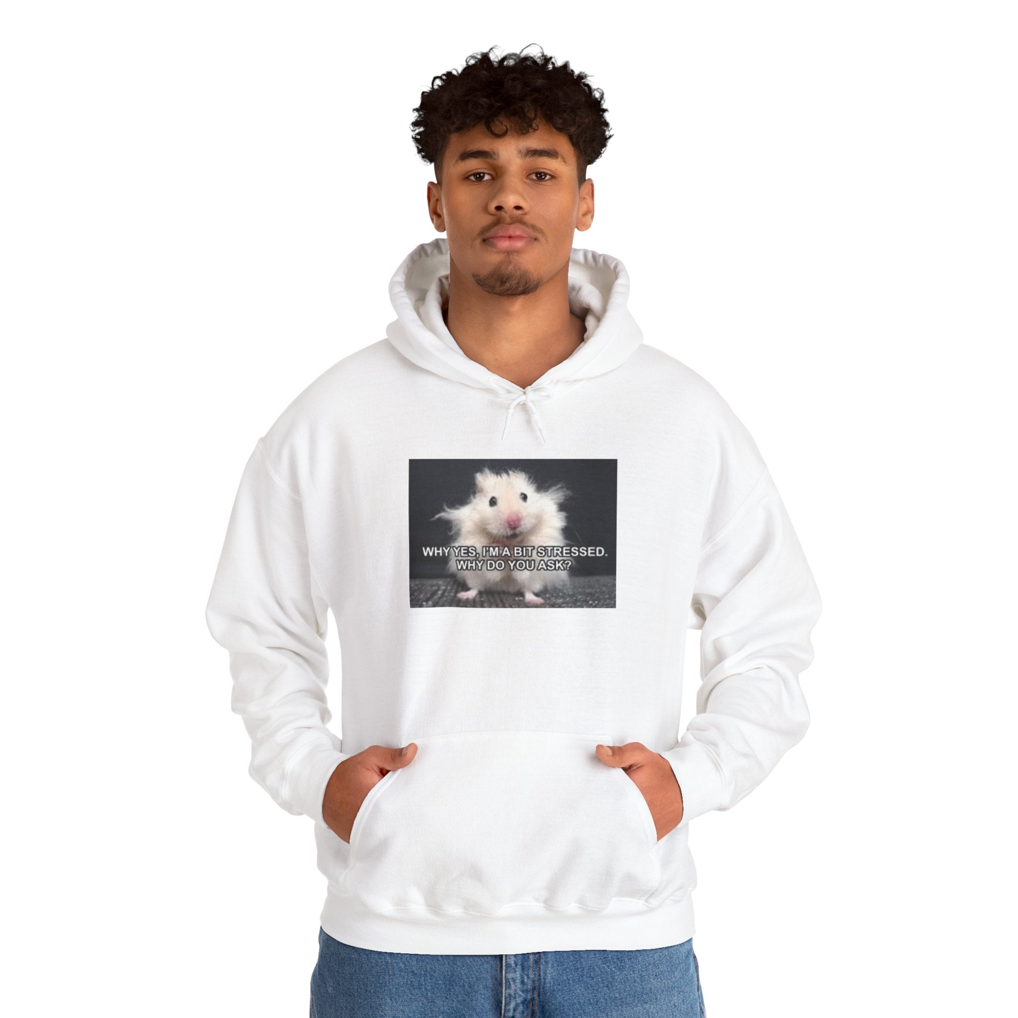 Hoodie — Cute Fluffy Hamster Graphic "Look Different" Pullover