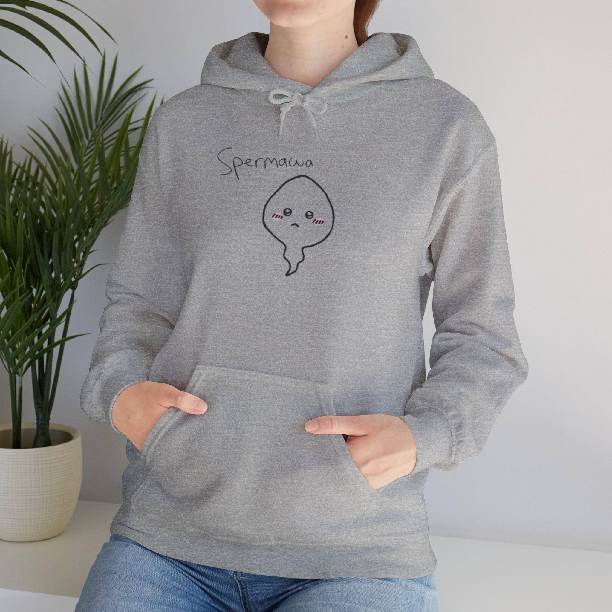 Hoodie - Cute Kawaii 'Sperman' Front & 'LOOK DIFFERENT' Back Graphic Hoodie