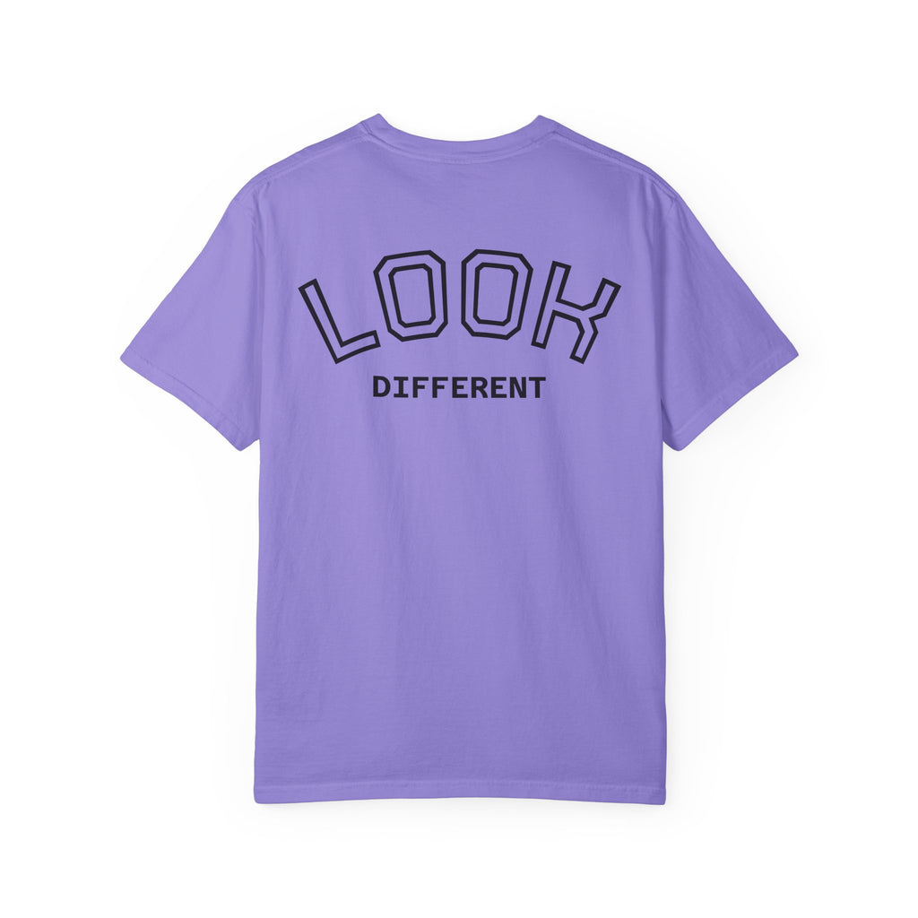 T-Shirt — 'I Almost Gave a F***' Meme Graphic Tee (Front Photo, Back "LOOK DIFFERENT")