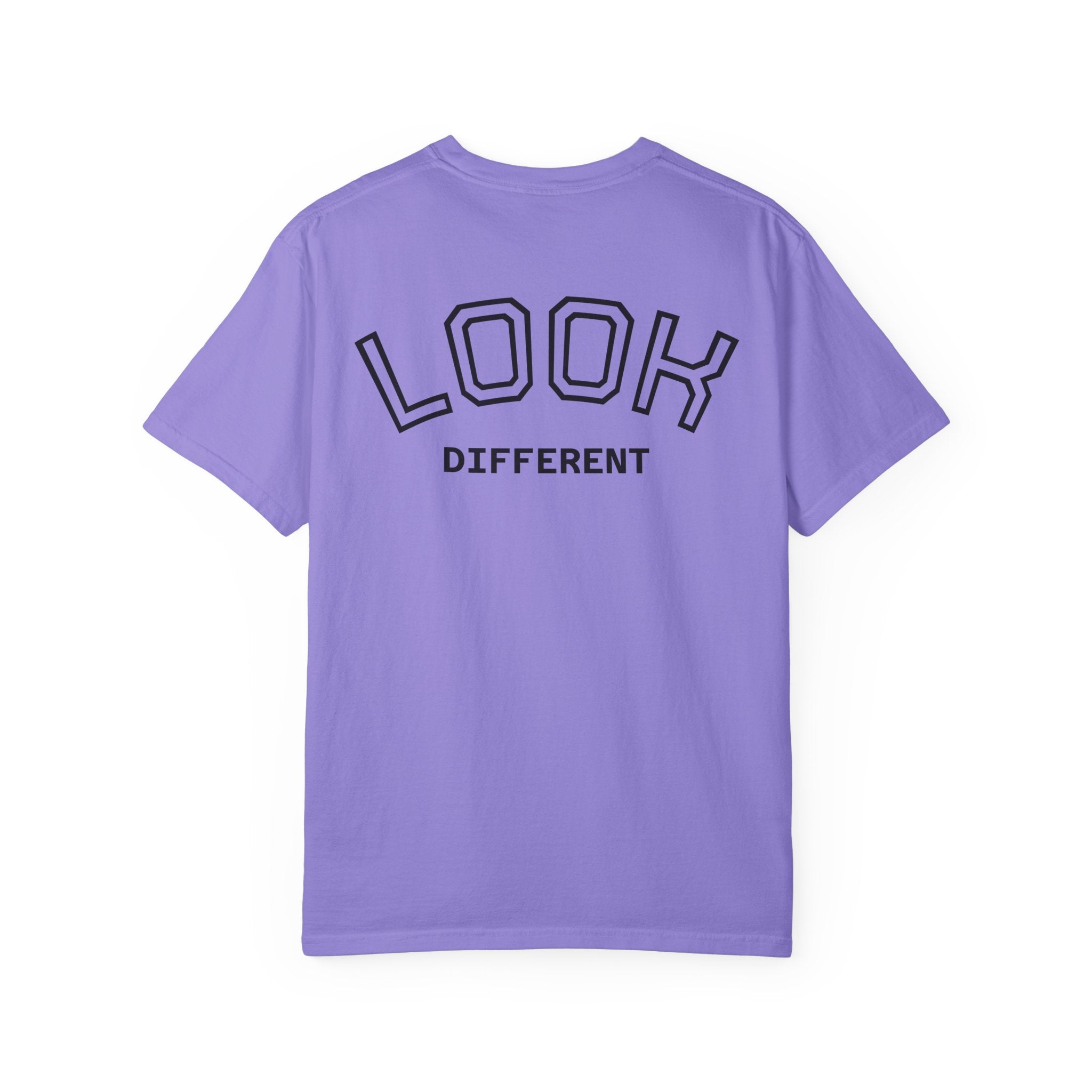 T-Shirt — 'I Almost Gave a F***' Meme Graphic Tee (Front Photo, Back "LOOK DIFFERENT")