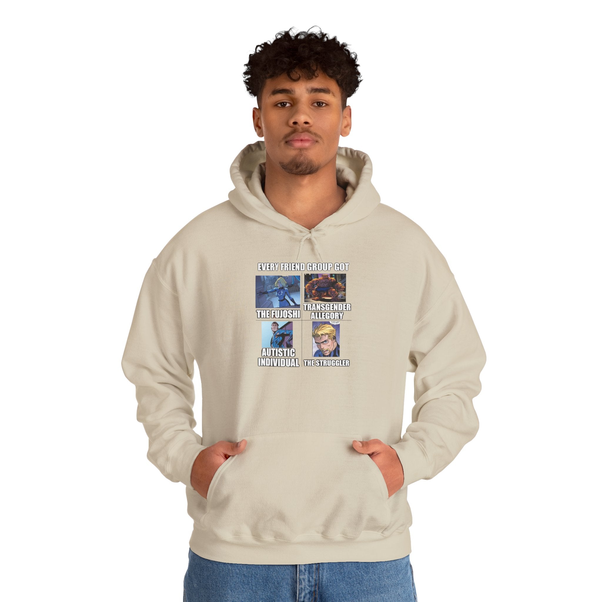 'Look Different' Graphic Hoodie — Vintage Collage Crewneck Sweatshirt